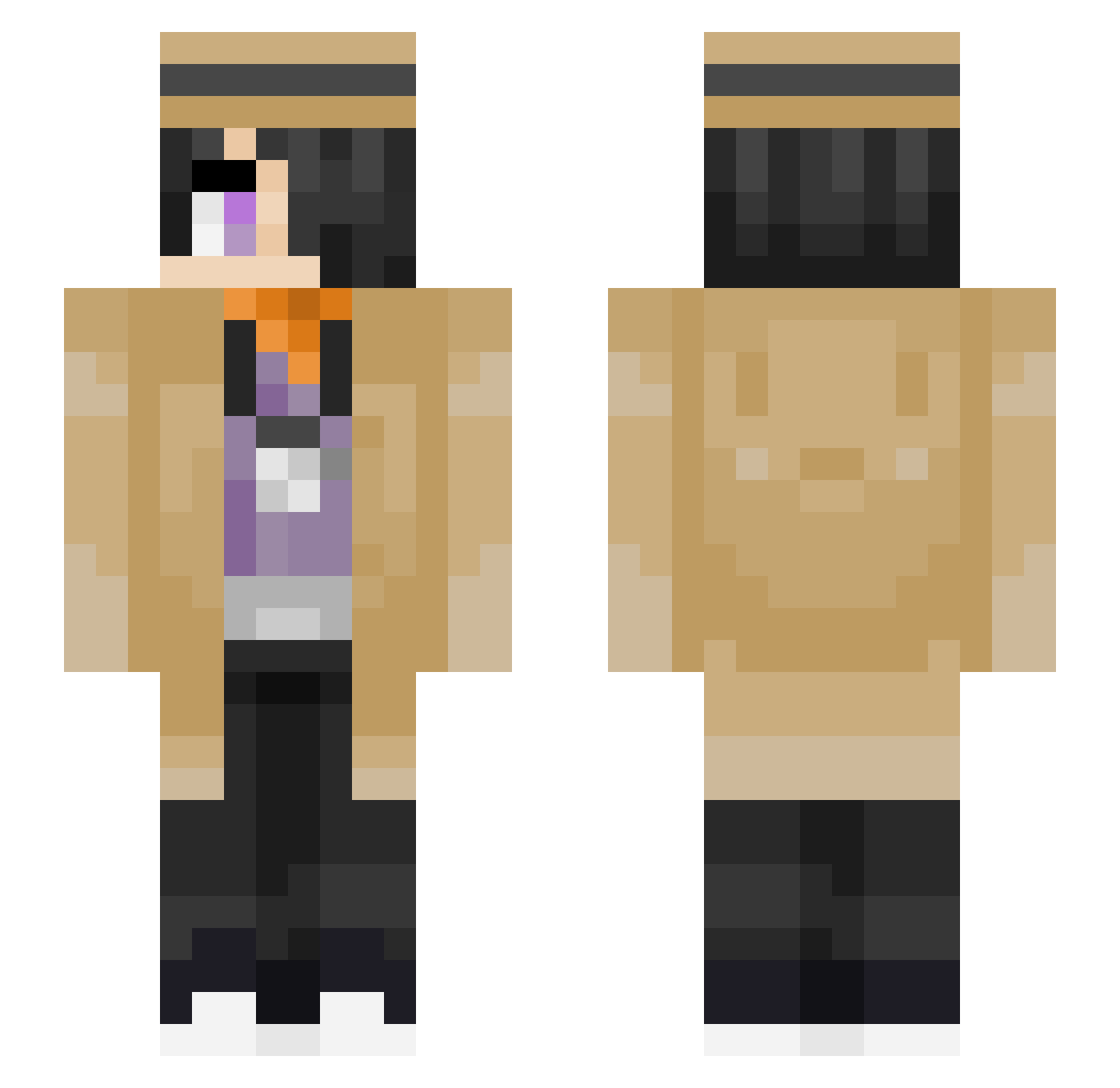 StoryShiftLobit Minecraft skin, front and back view