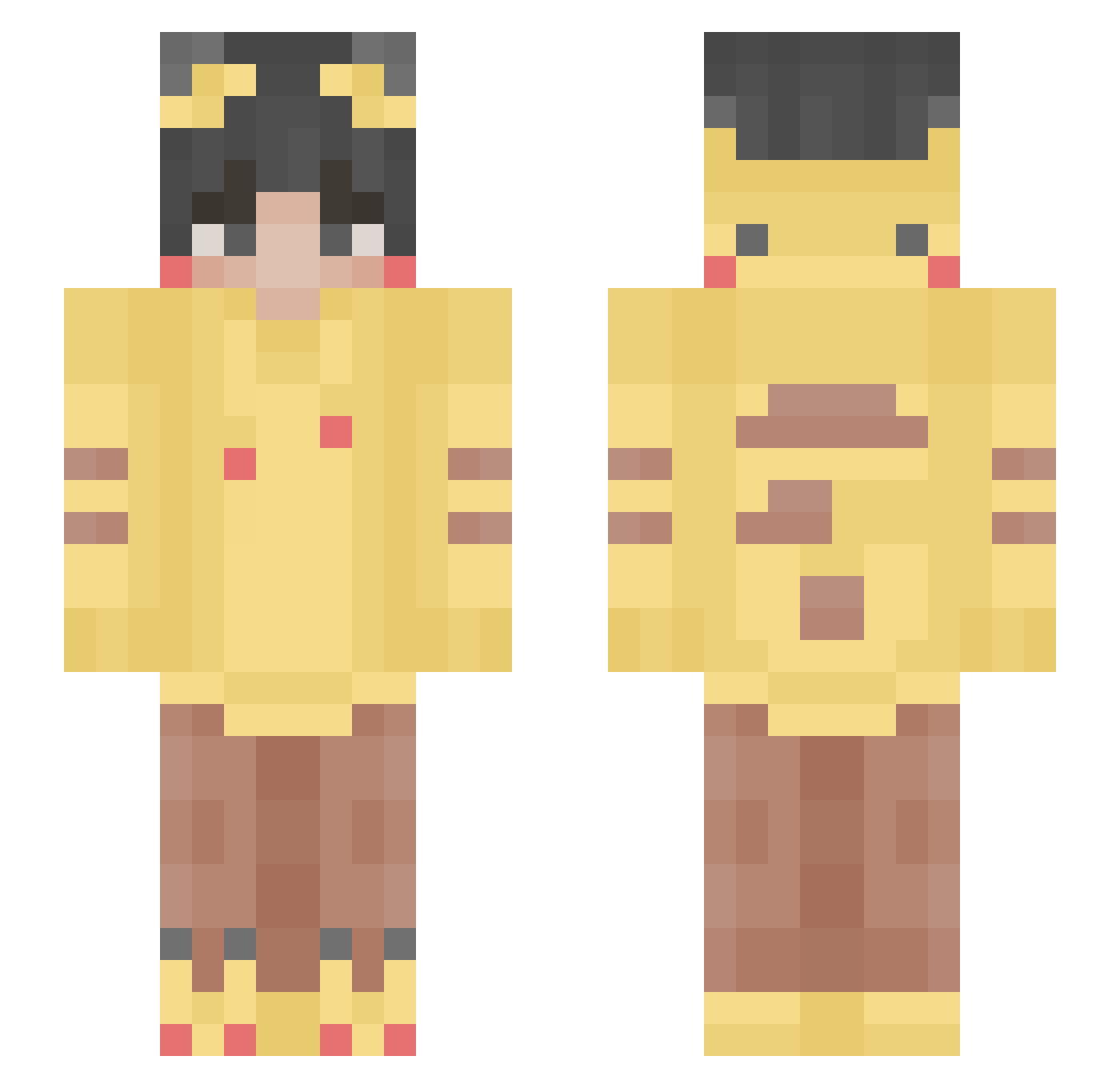 Xephxz Minecraft skin, front and back view