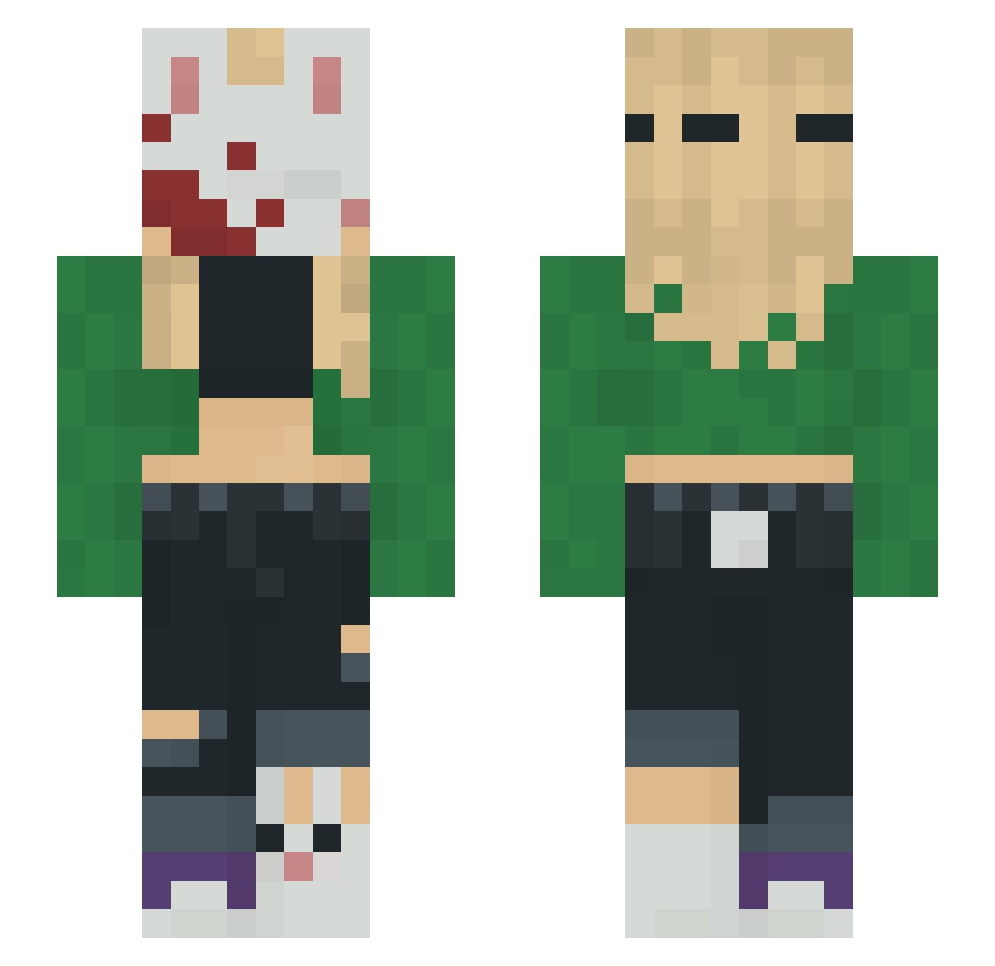viperror Minecraft skin, front and back view
