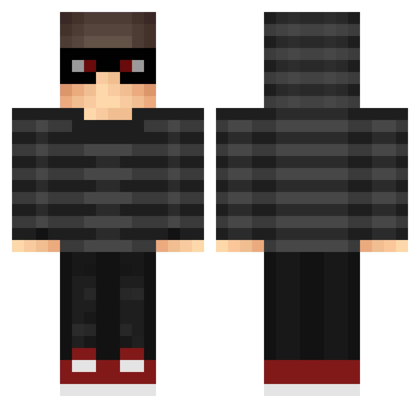 YUNGBLUEY Minecraft skin, front and back view
