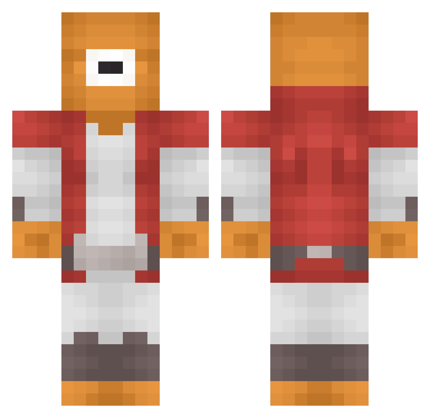 Grungyy Minecraft skin, front and back view