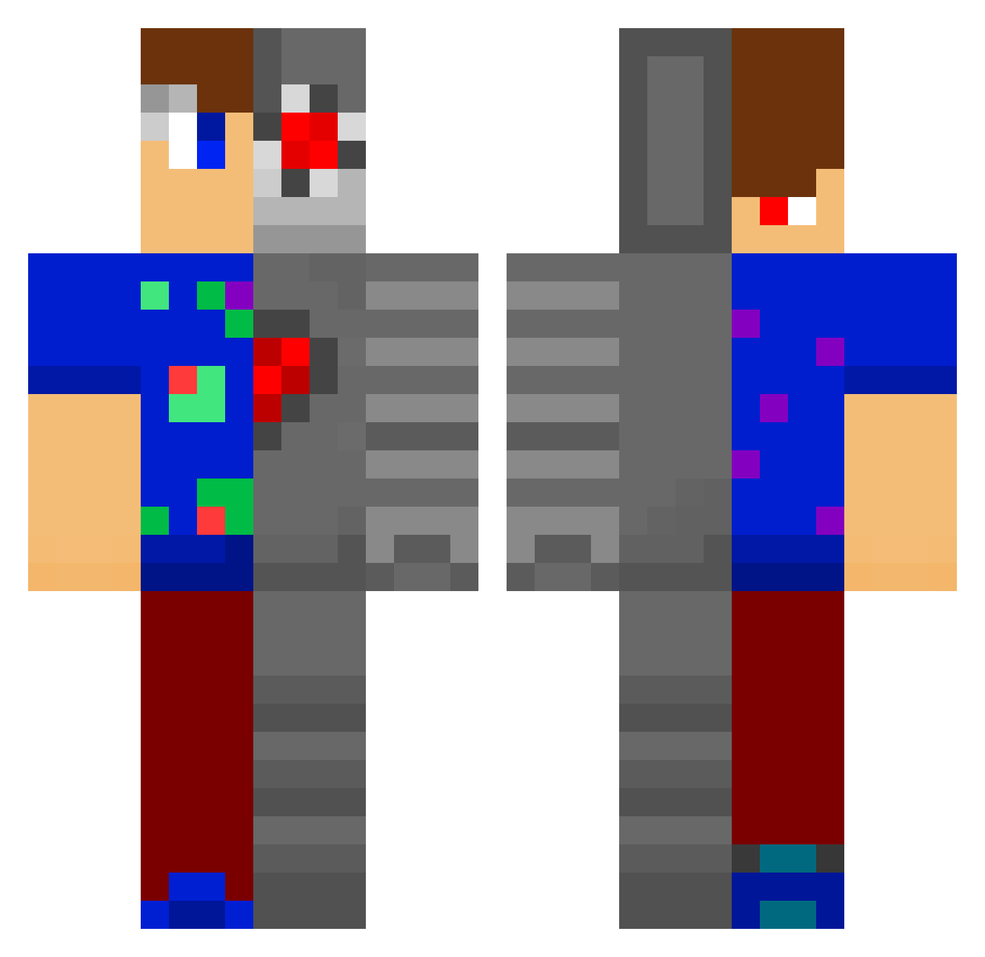 robobrayden10 Minecraft skin, front and back view