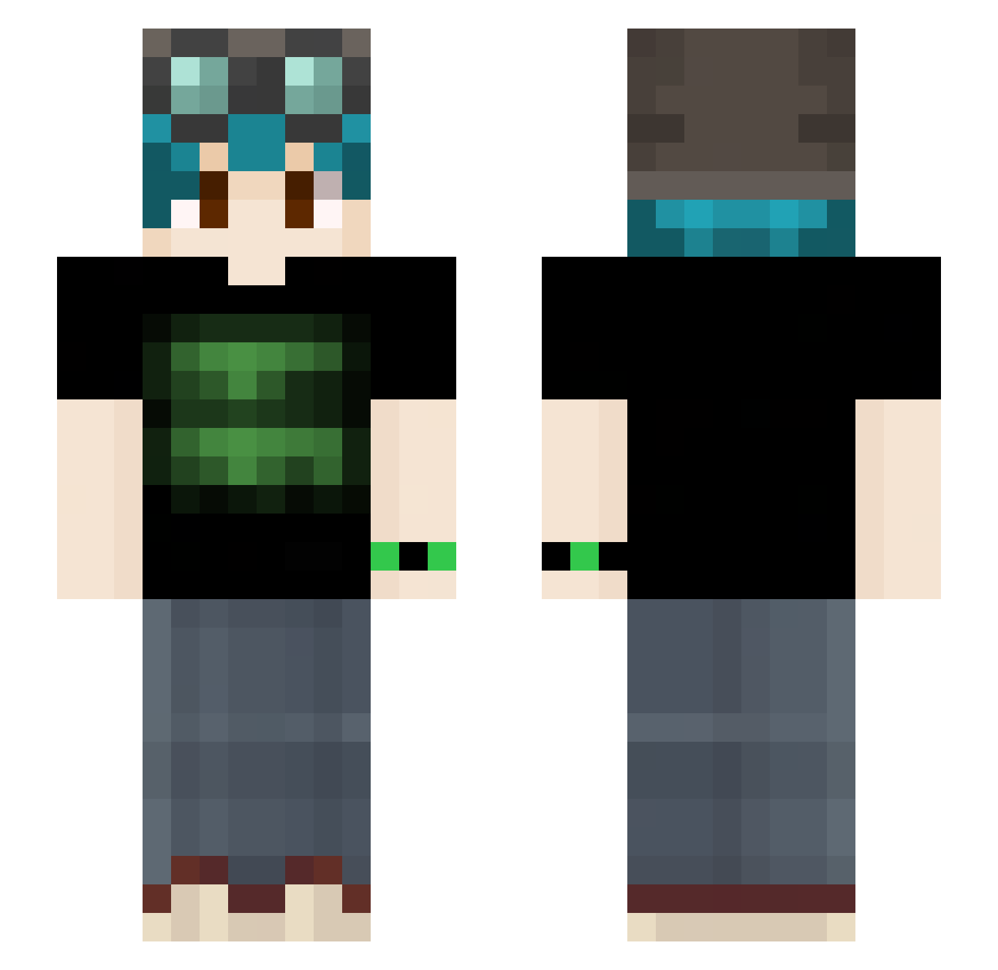 WintrBoo Minecraft skin, front and back view
