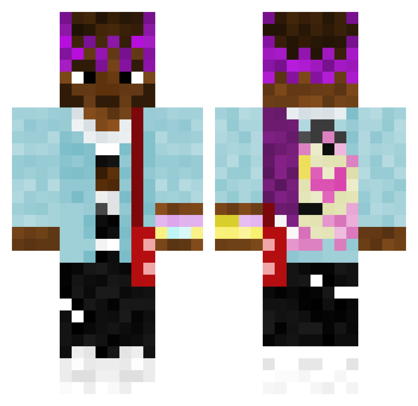 BruhhMoment69 Minecraft skin, front and back view