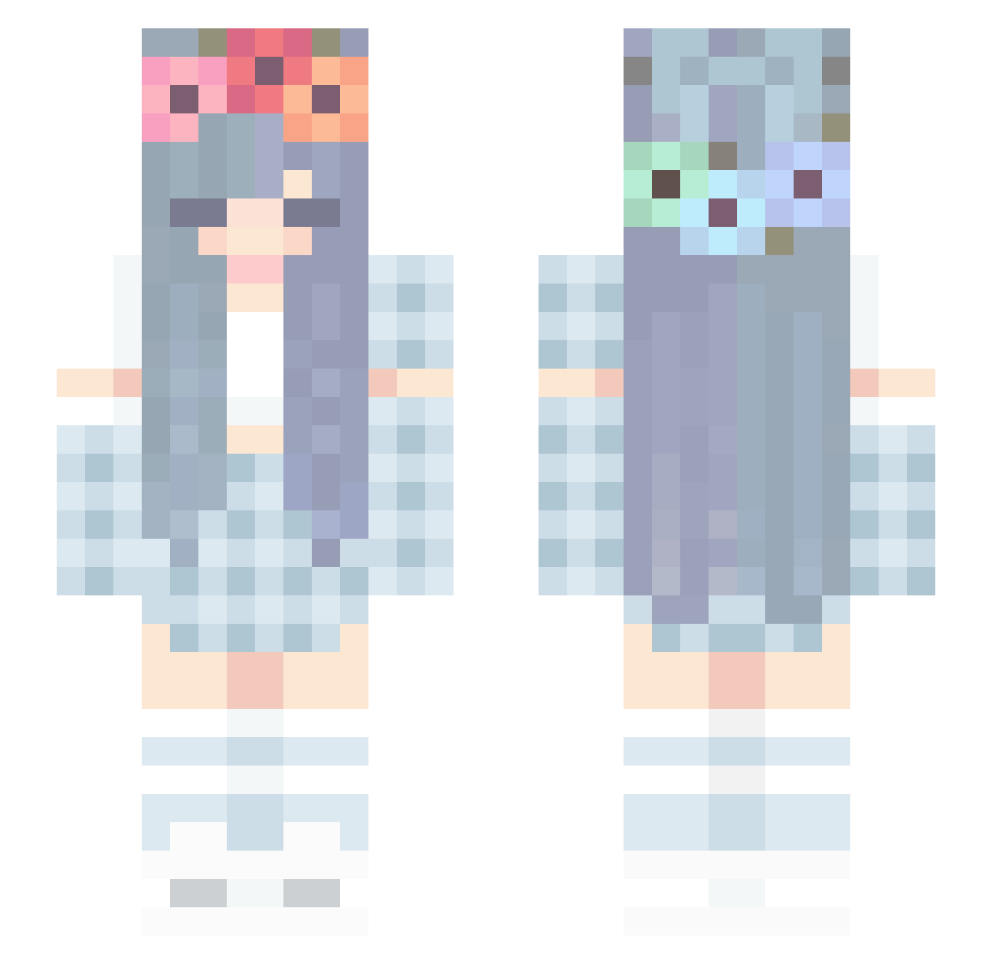 j1unu Minecraft skin, front and back view