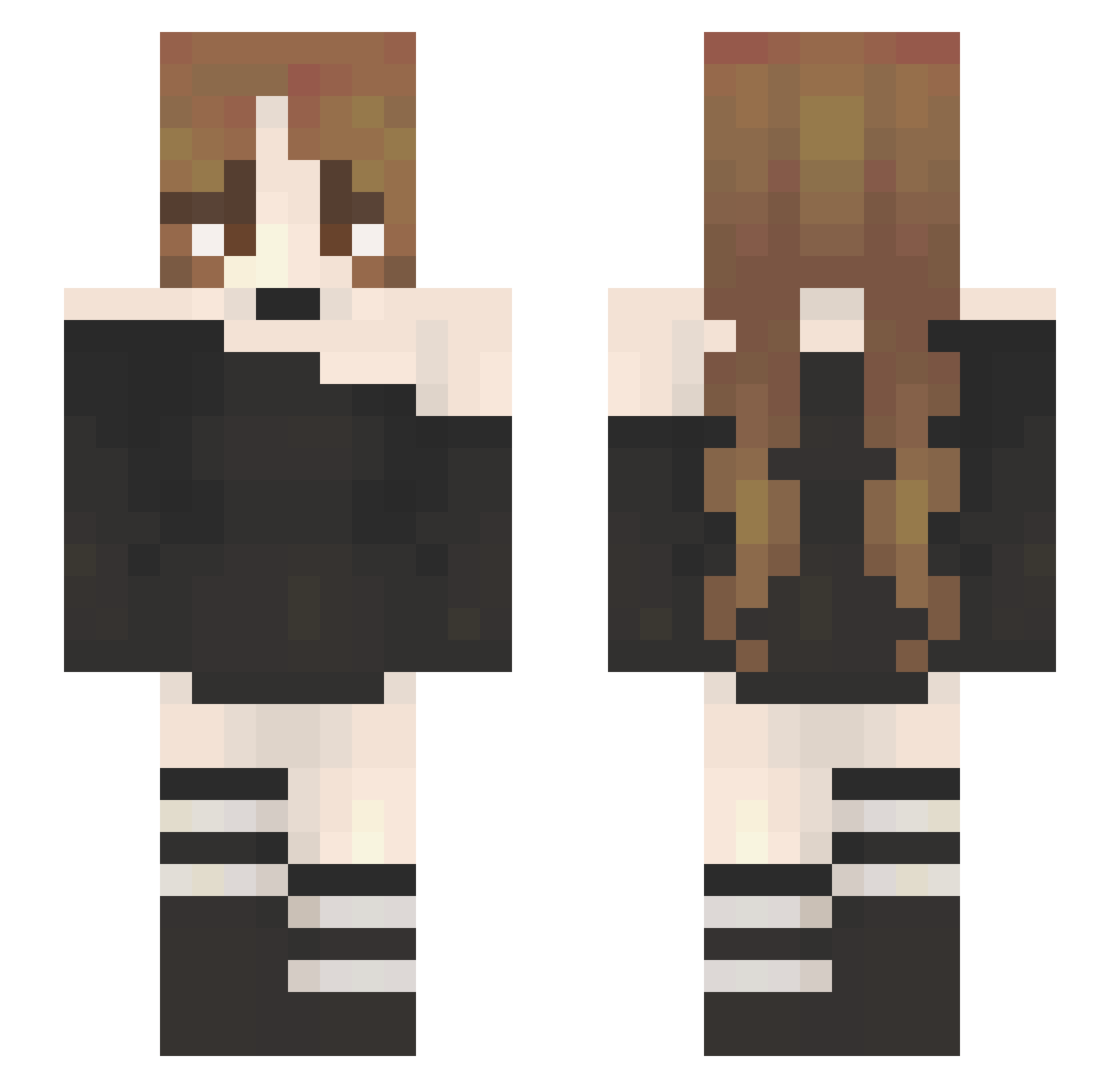 rreeeedd Minecraft skin, front and back view