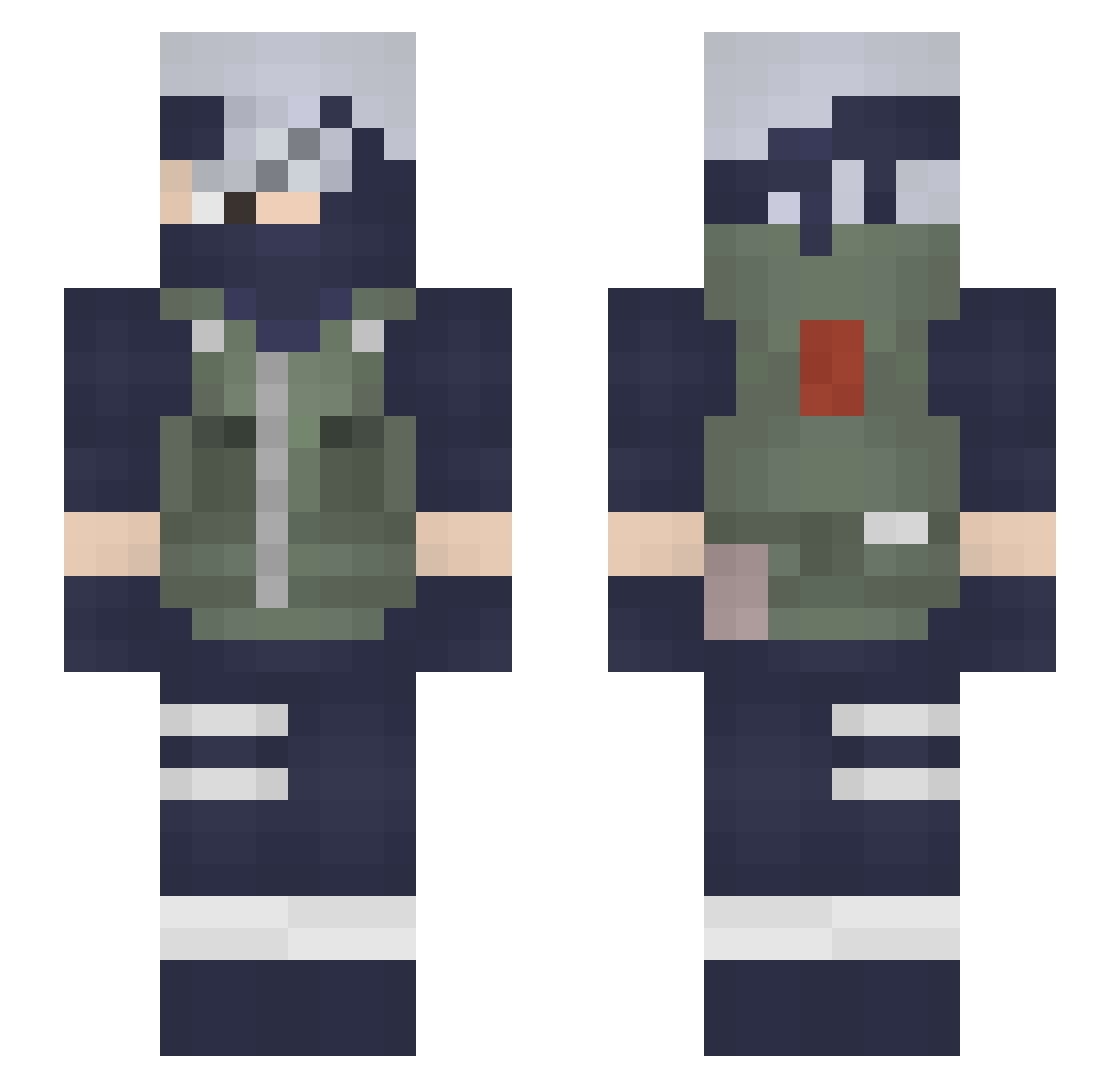 SweetBG Minecraft skin, front and back view