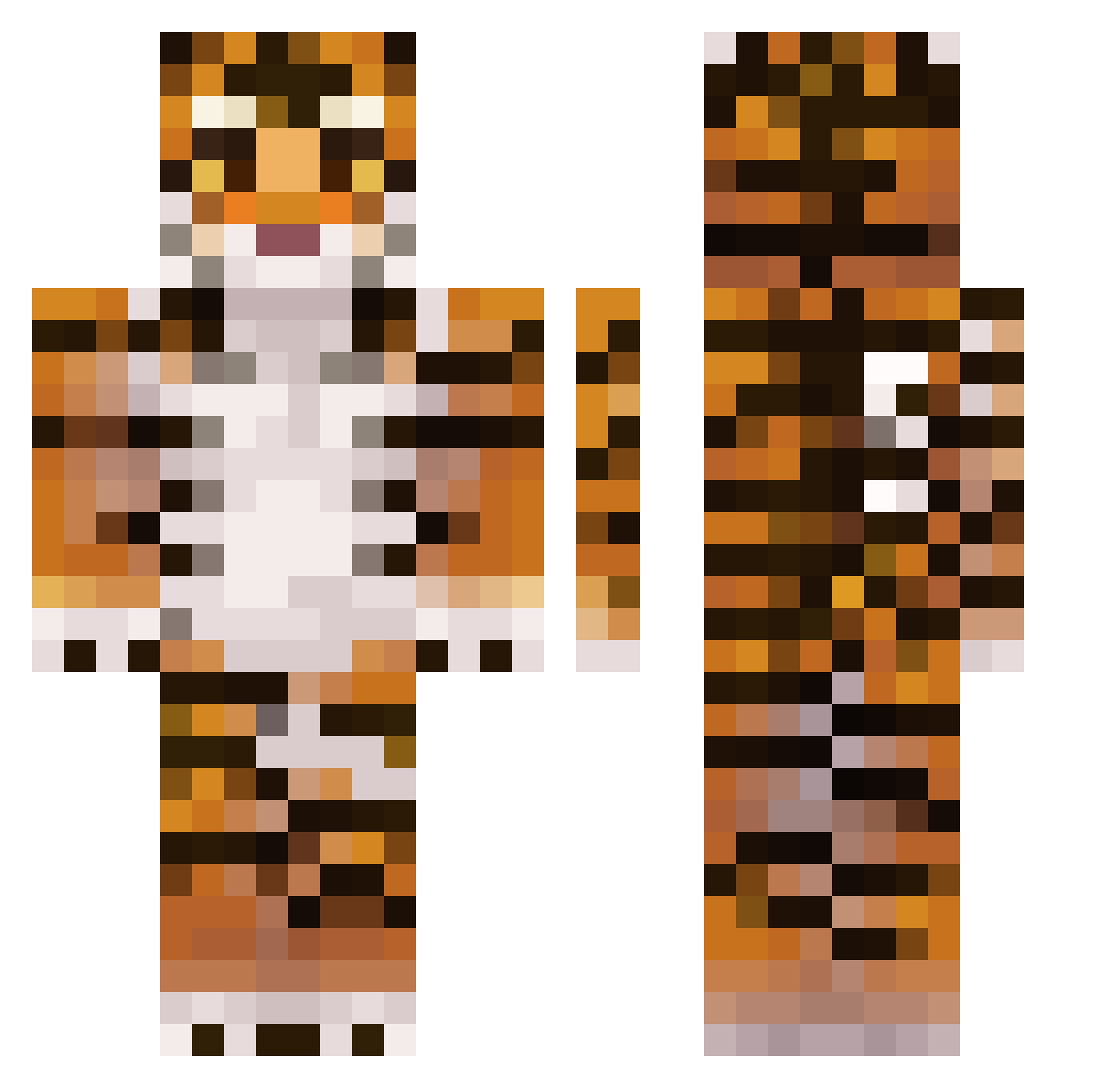 bcdasian Minecraft skin, front and back view