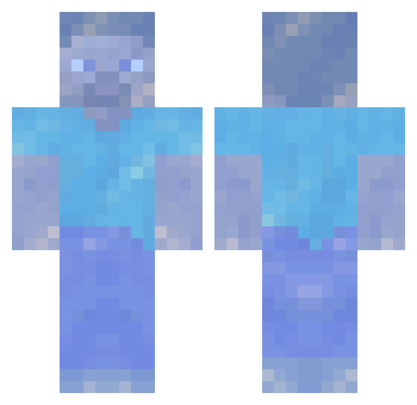 kevdied Minecraft skin, front and back view