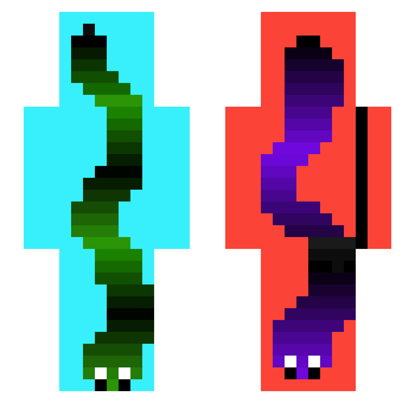 imafishb8 Minecraft skin, front and back view
