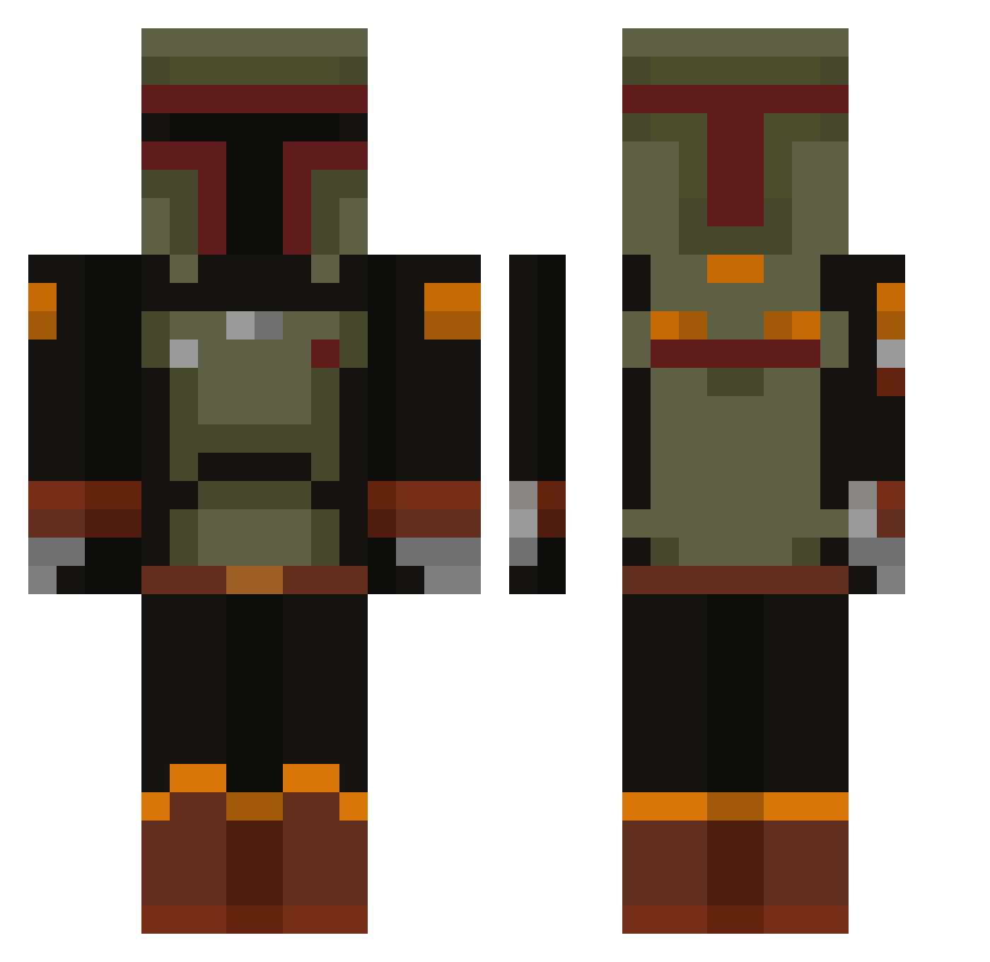 MRLeleco Minecraft skin, front and back view
