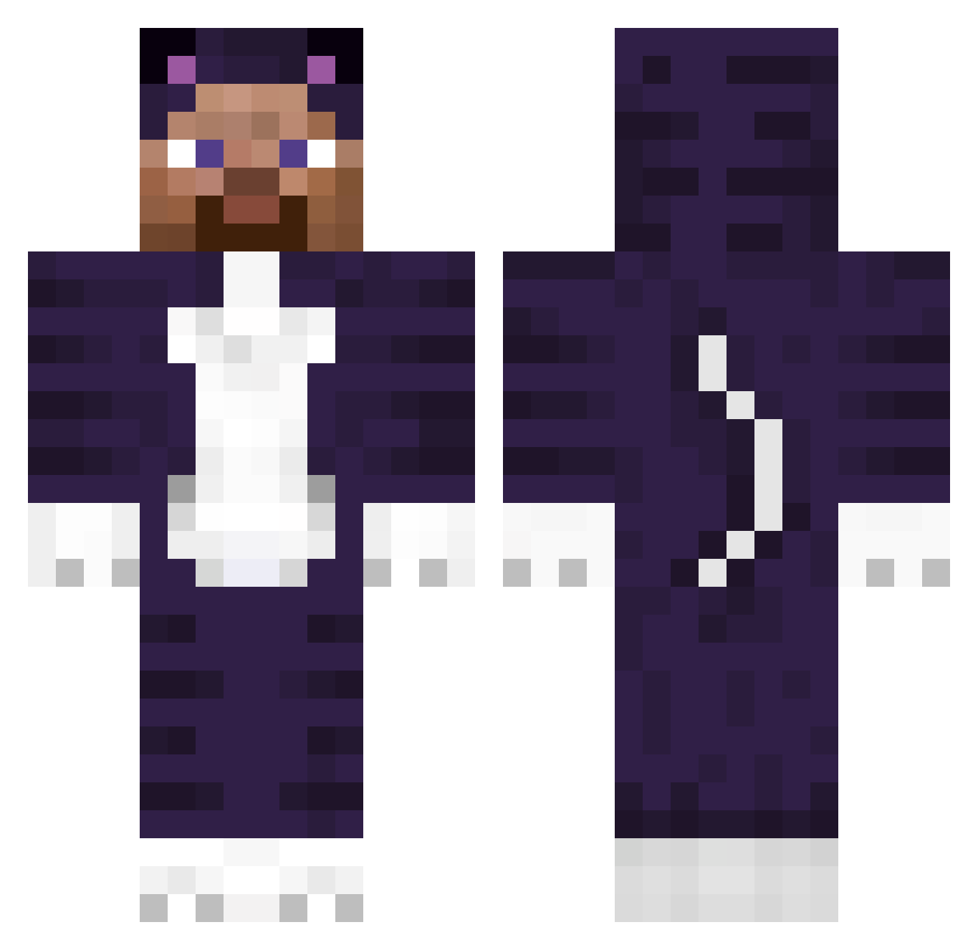 flykksa32 Minecraft skin, front and back view