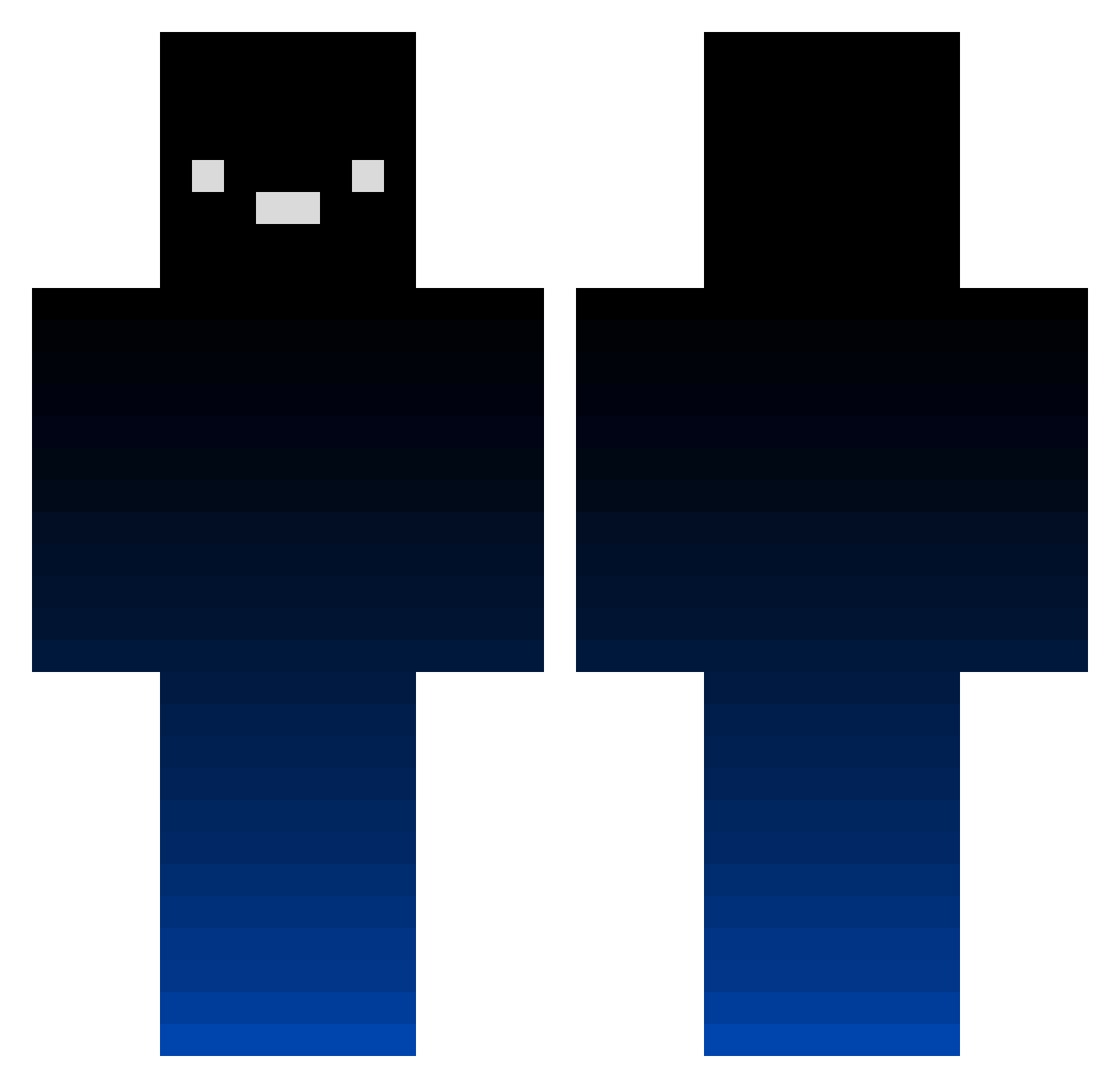 Usernametakeen Minecraft skin, front and back view