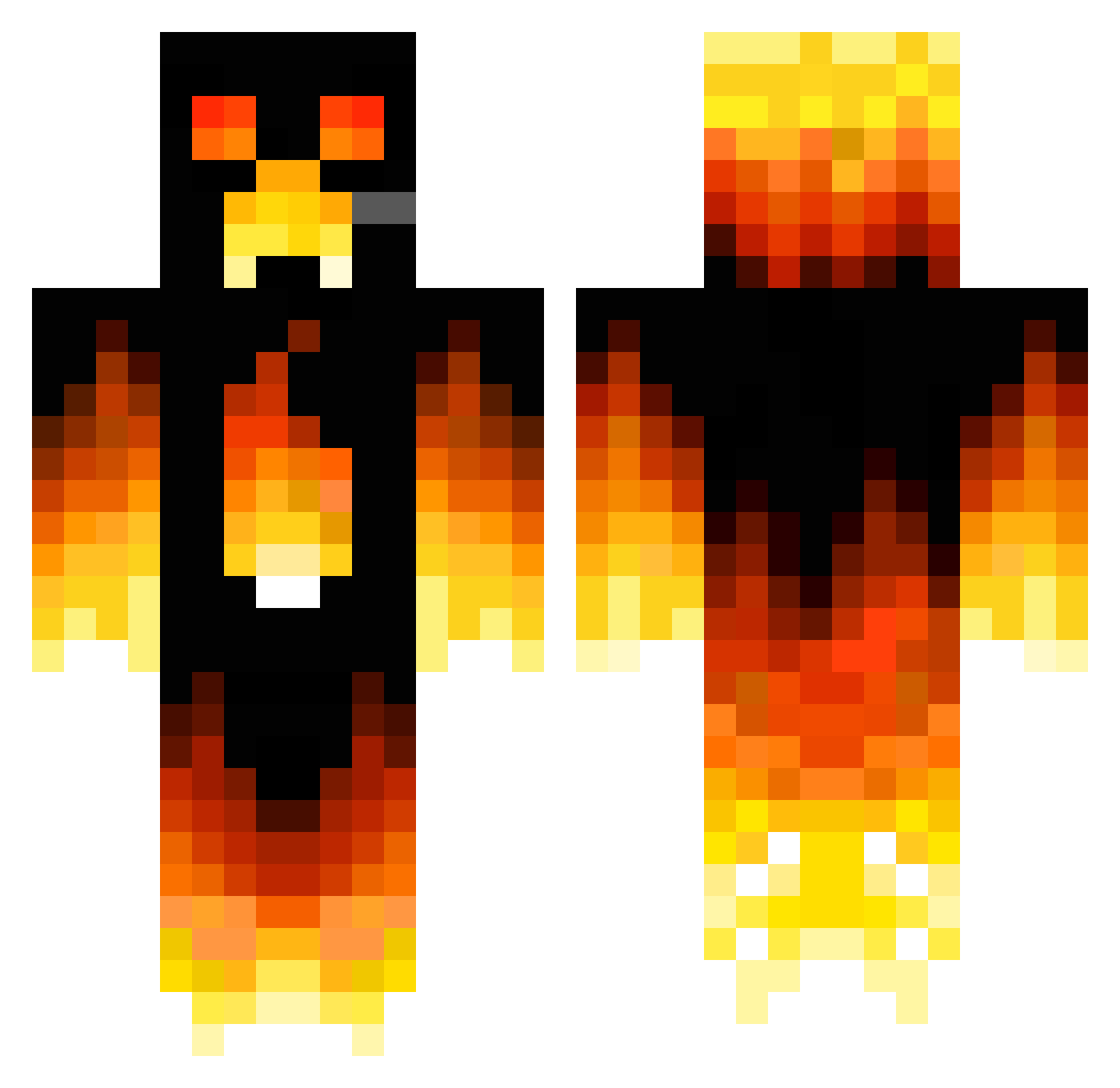 Zibrax Minecraft skin, front and back view