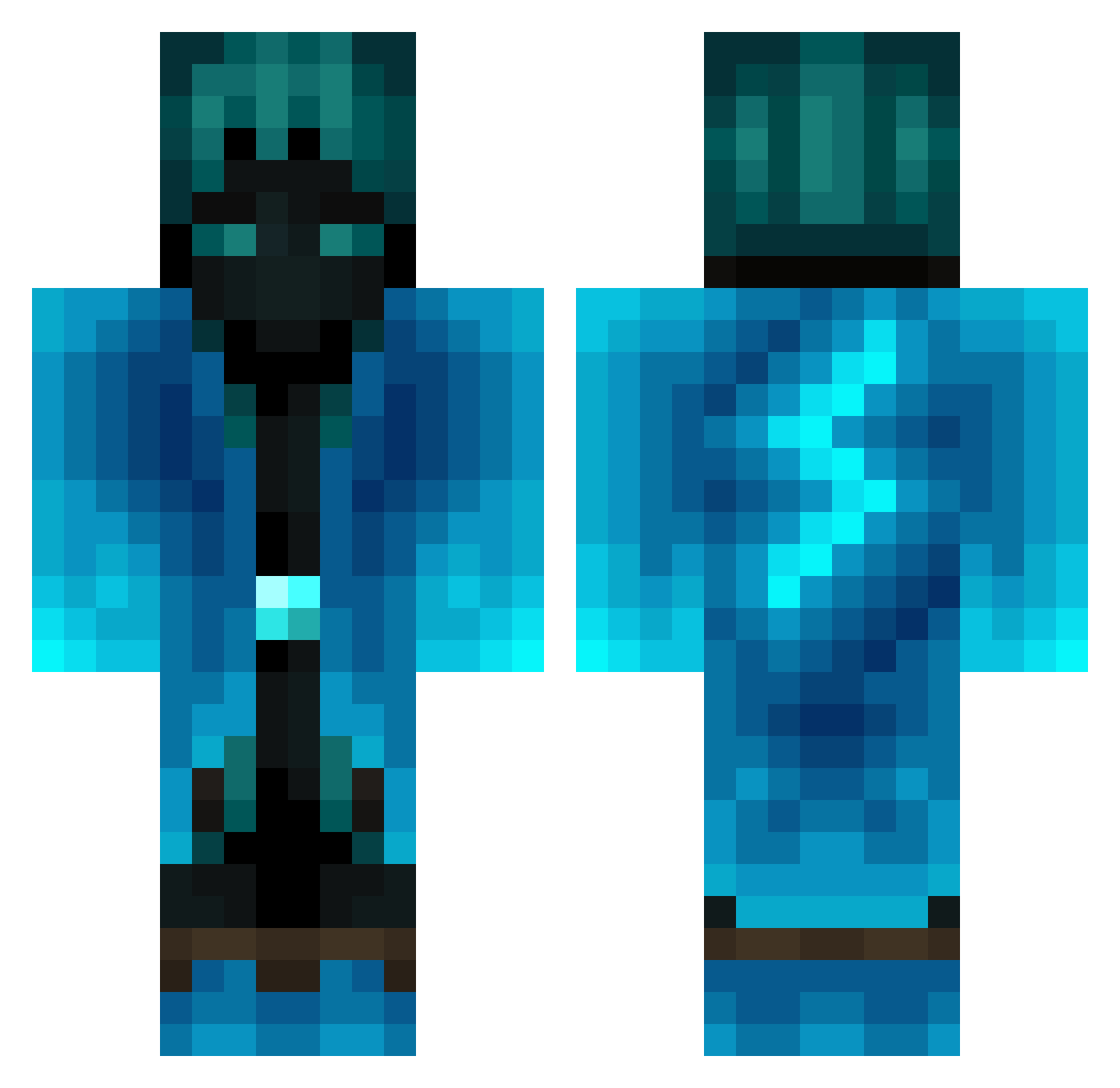 Charge53 Minecraft skin, front and back view