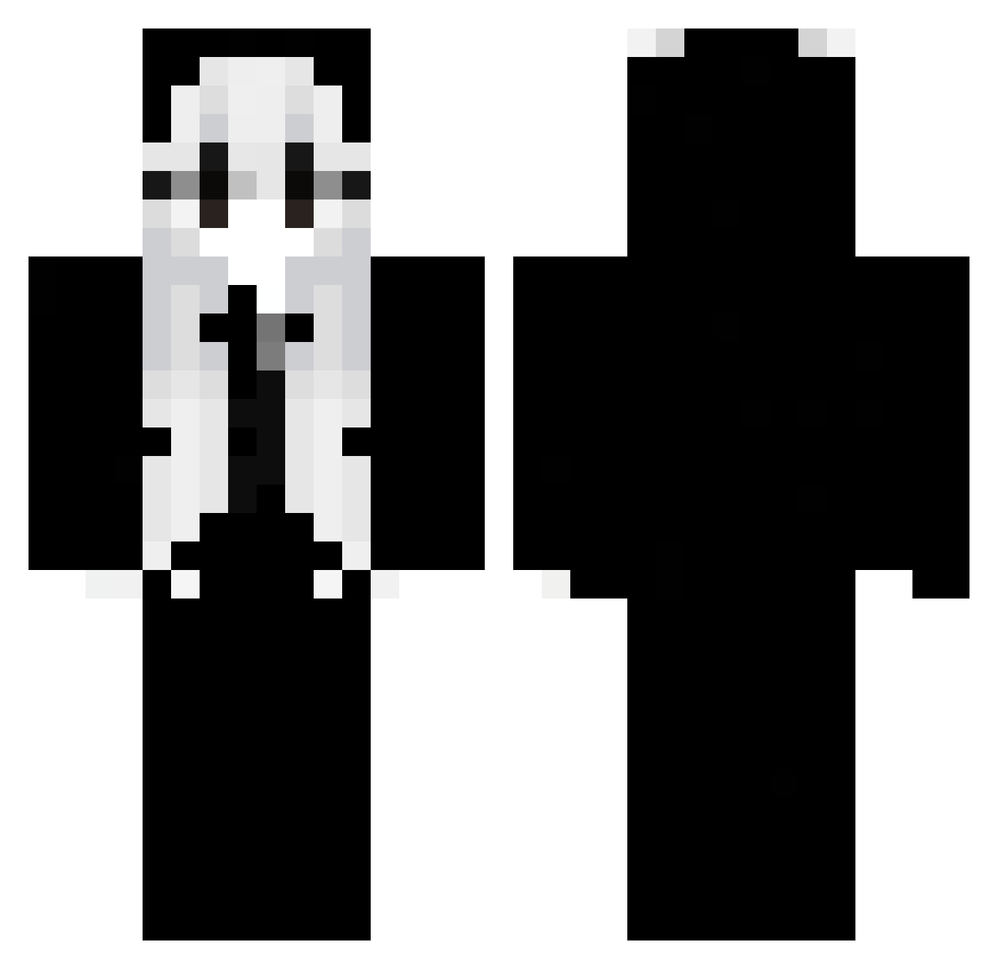 xellafella Minecraft skin, front and back view