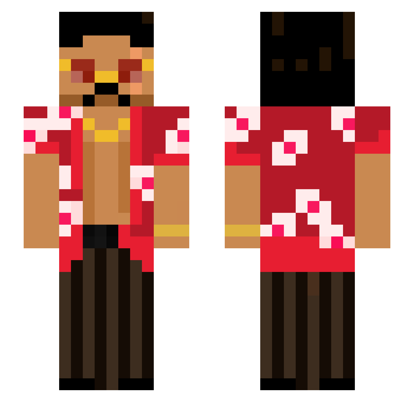 Nx4 Minecraft skin, front and back view