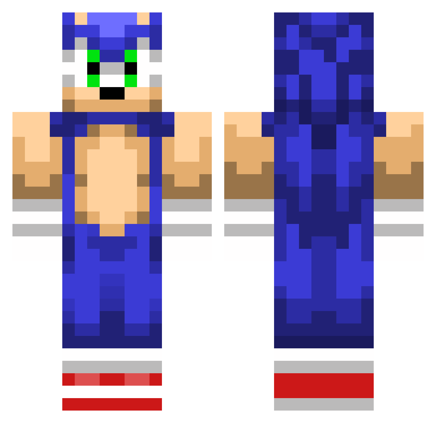 swiftcrafter45 Minecraft skin, front and back view