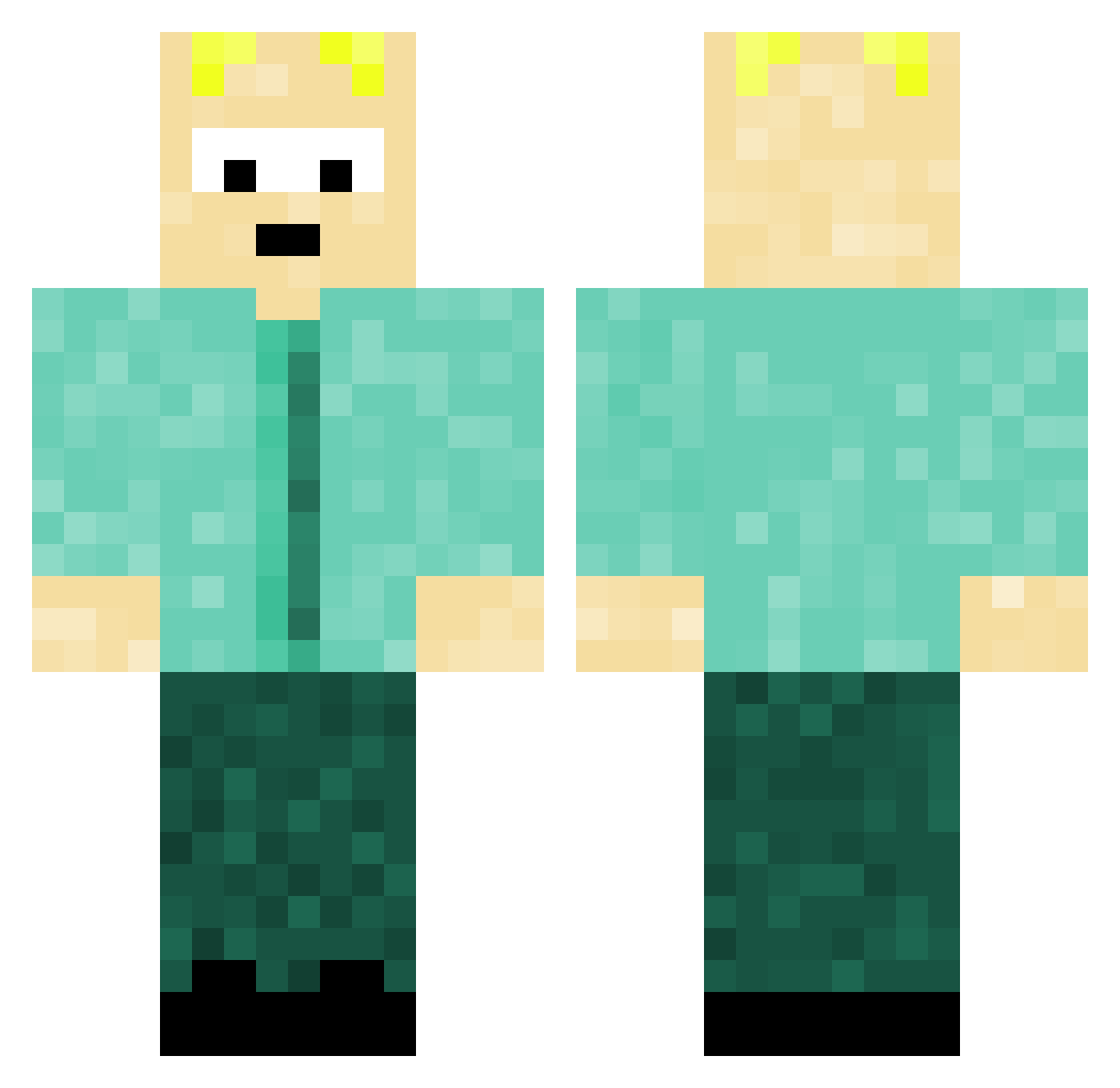 iNs4Nx3 Minecraft skin, front and back view