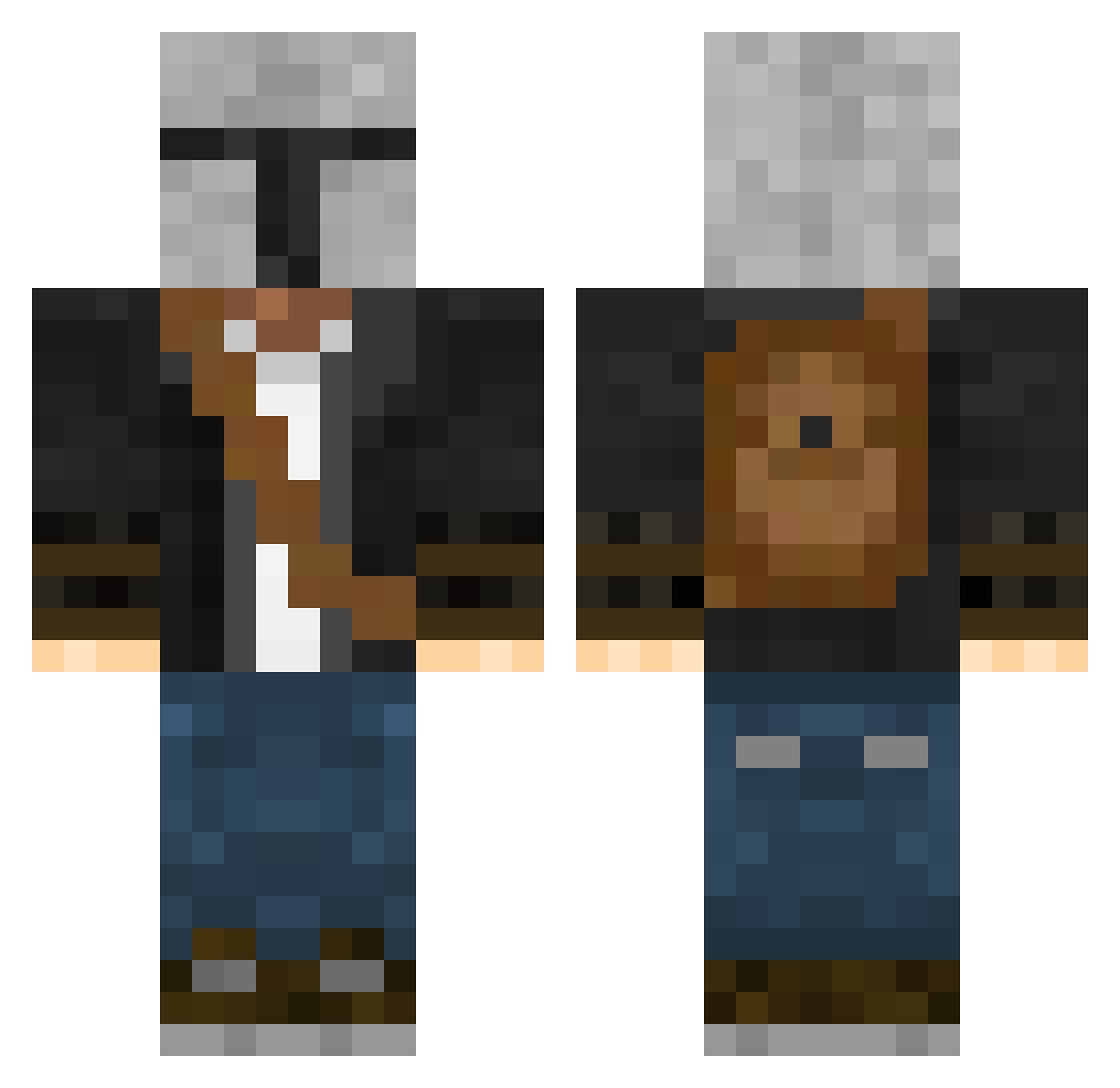 Sizzler Minecraft skin, front and back view