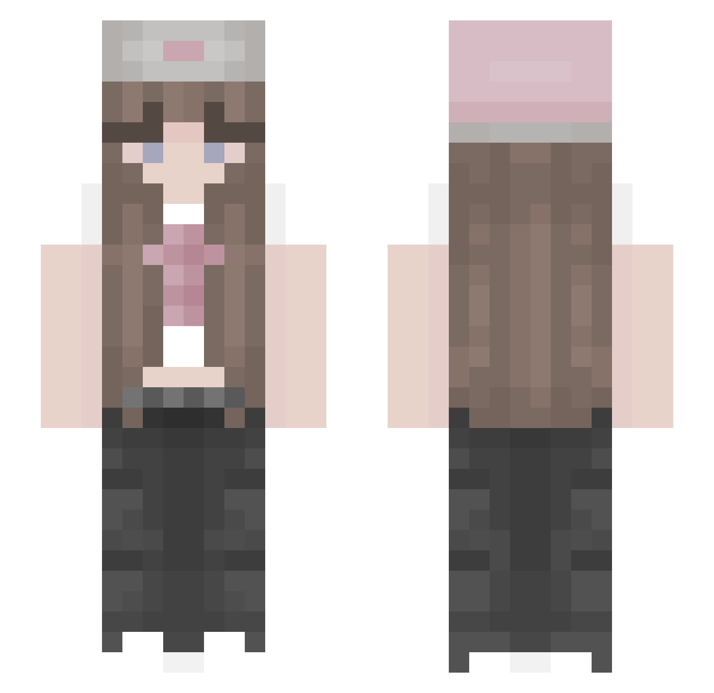 tfur Minecraft skin, front and back view