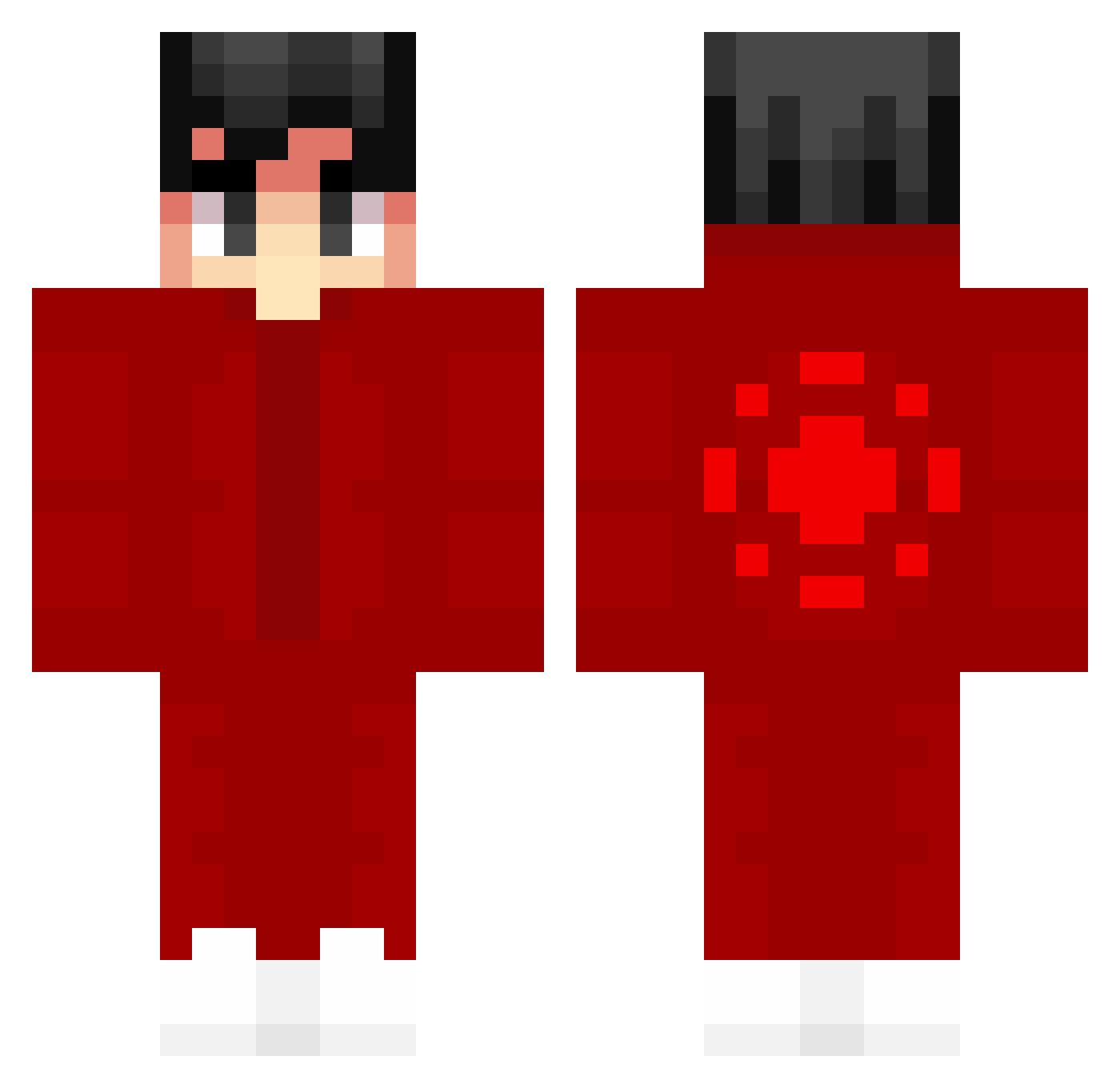 DragonTomas Minecraft skin, front and back view