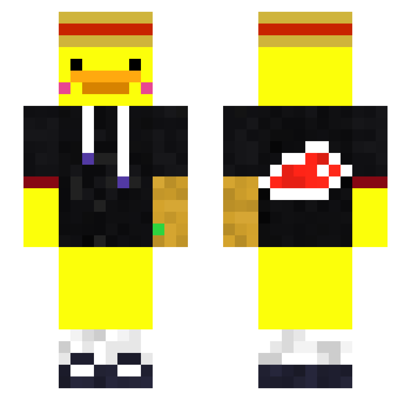 SPAIK Minecraft skin, front and back view