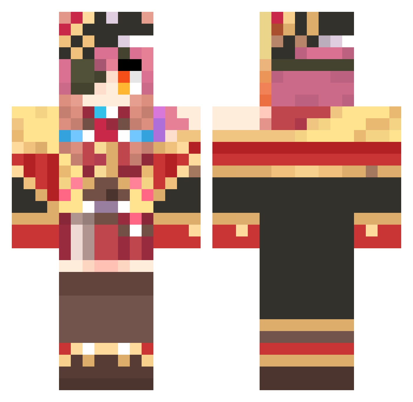Xangetsu Minecraft skin, front and back view