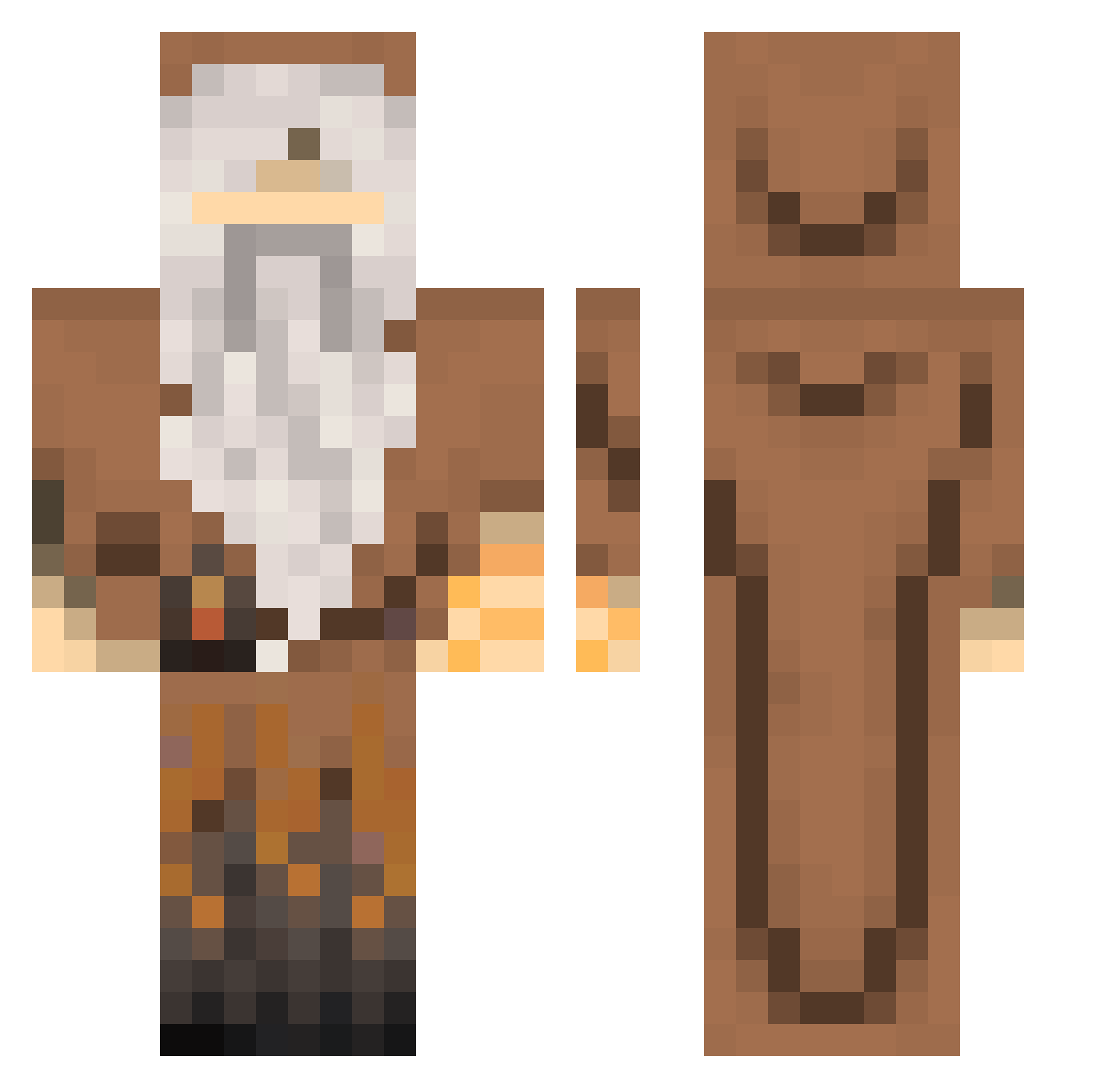 Lihial Minecraft skin, front and back view