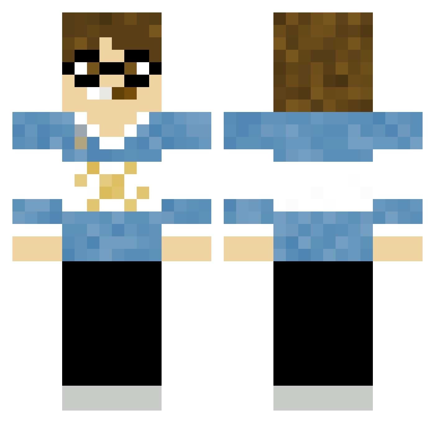 ramawttf Minecraft skin, front and back view