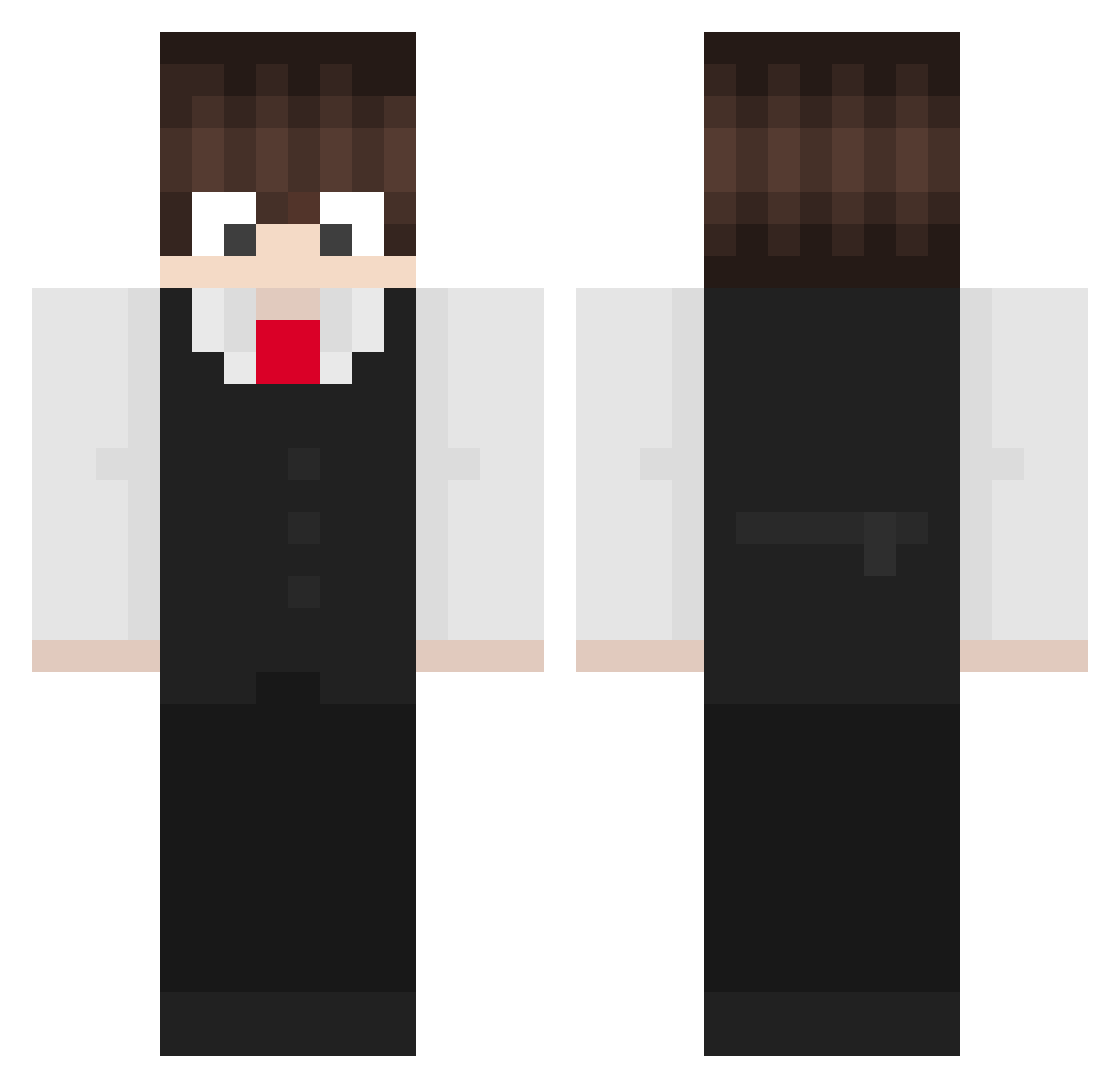 MTVBU Minecraft skin, front and back view