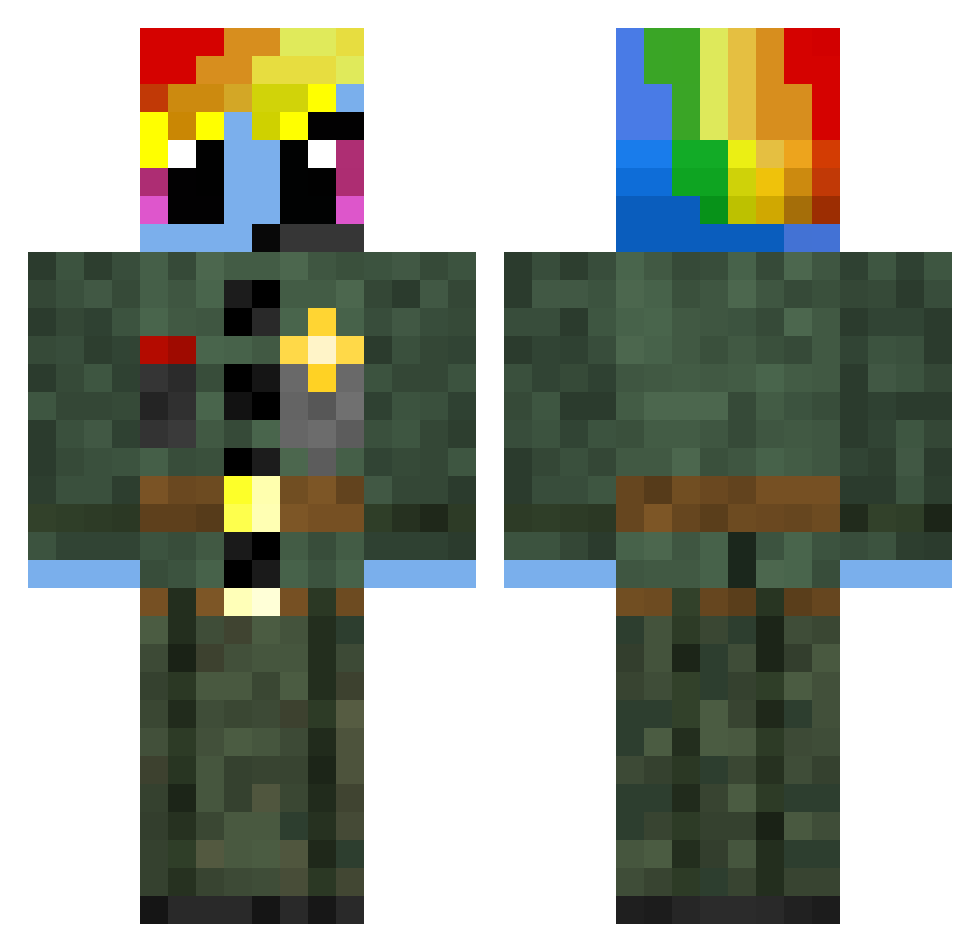 dixlag Minecraft skin, front and back view