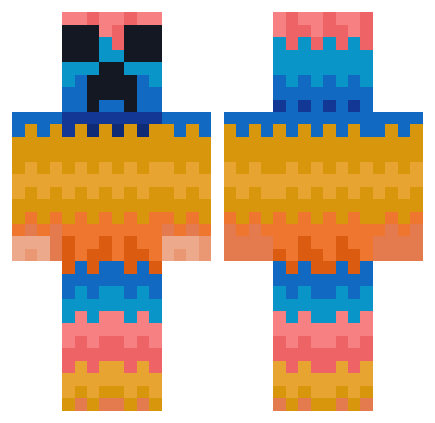 wizrdlol Minecraft skin, front and back view