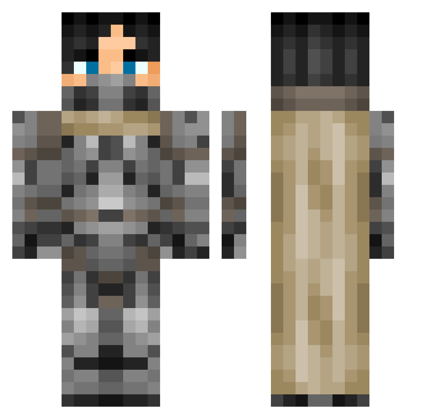 Chris_Mighty Minecraft skin, front and back view