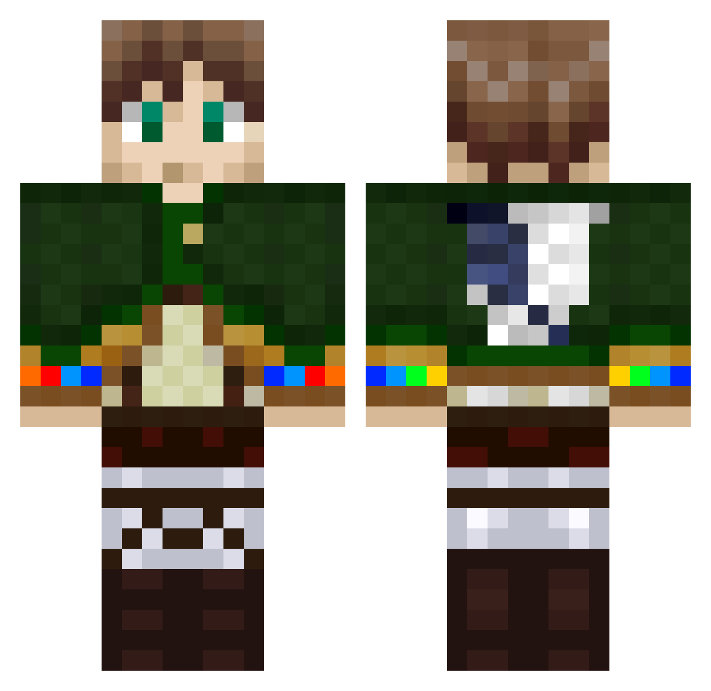 Ventilate Minecraft skin, front and back view