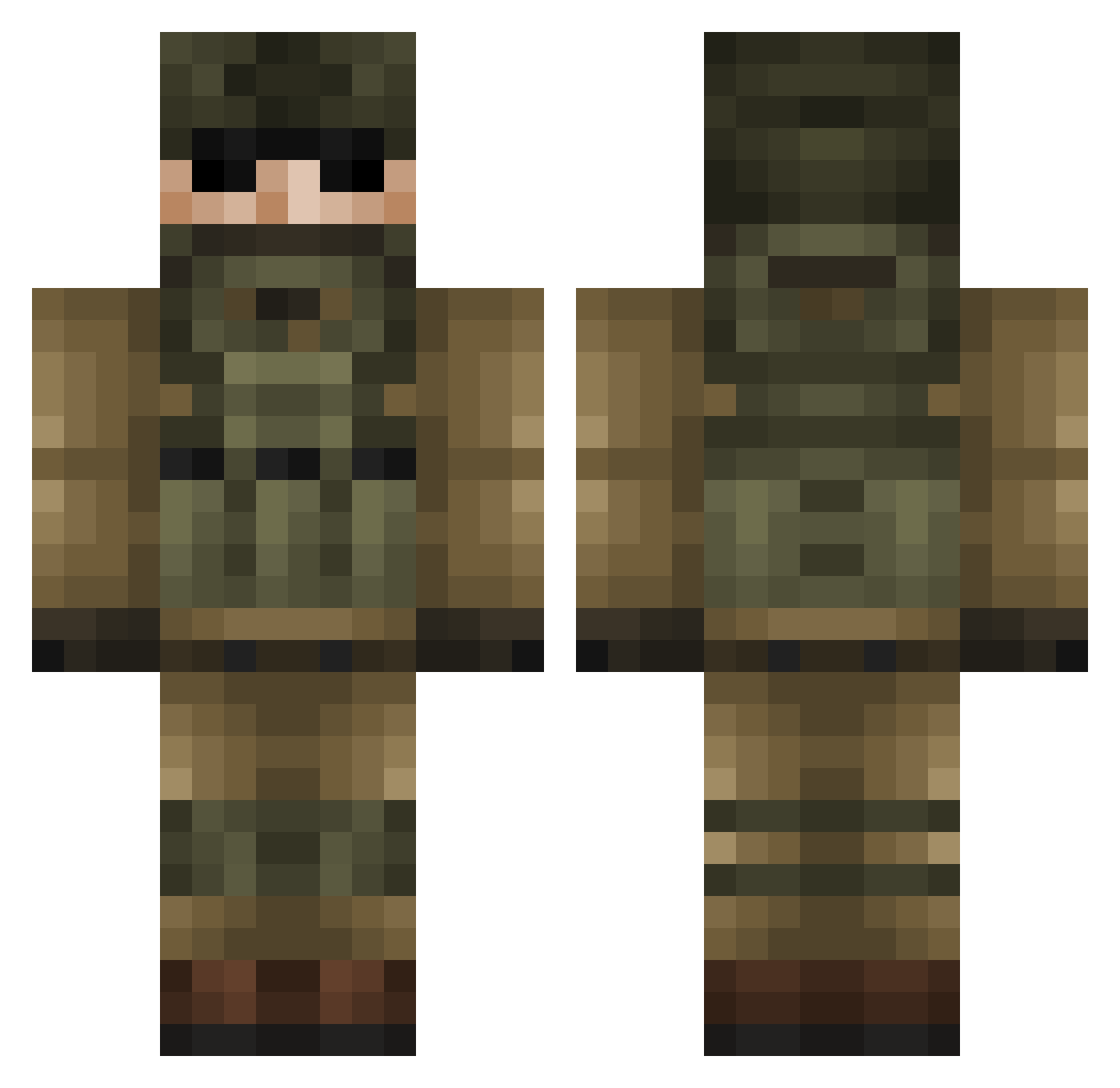 vixaholic Minecraft skin, front and back view