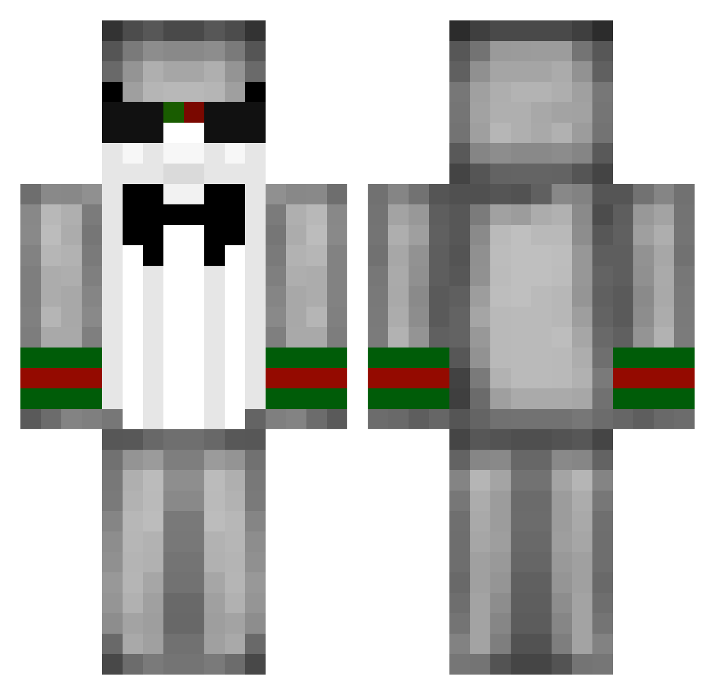 EME Minecraft skin, front and back view