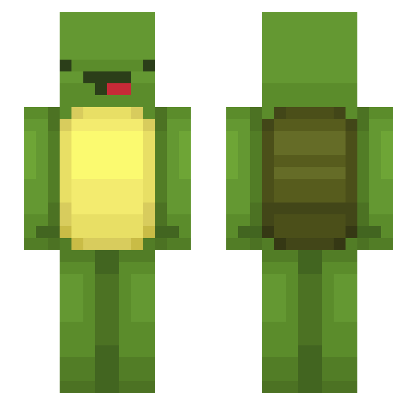 dmemfm Minecraft skin, front and back view