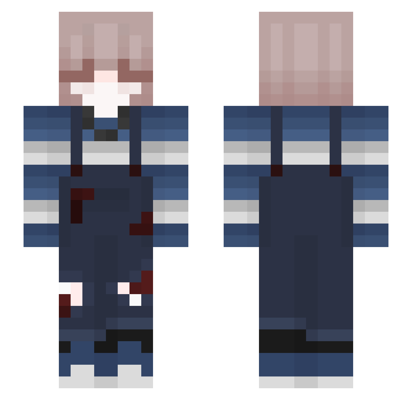gmolari Minecraft skin, front and back view
