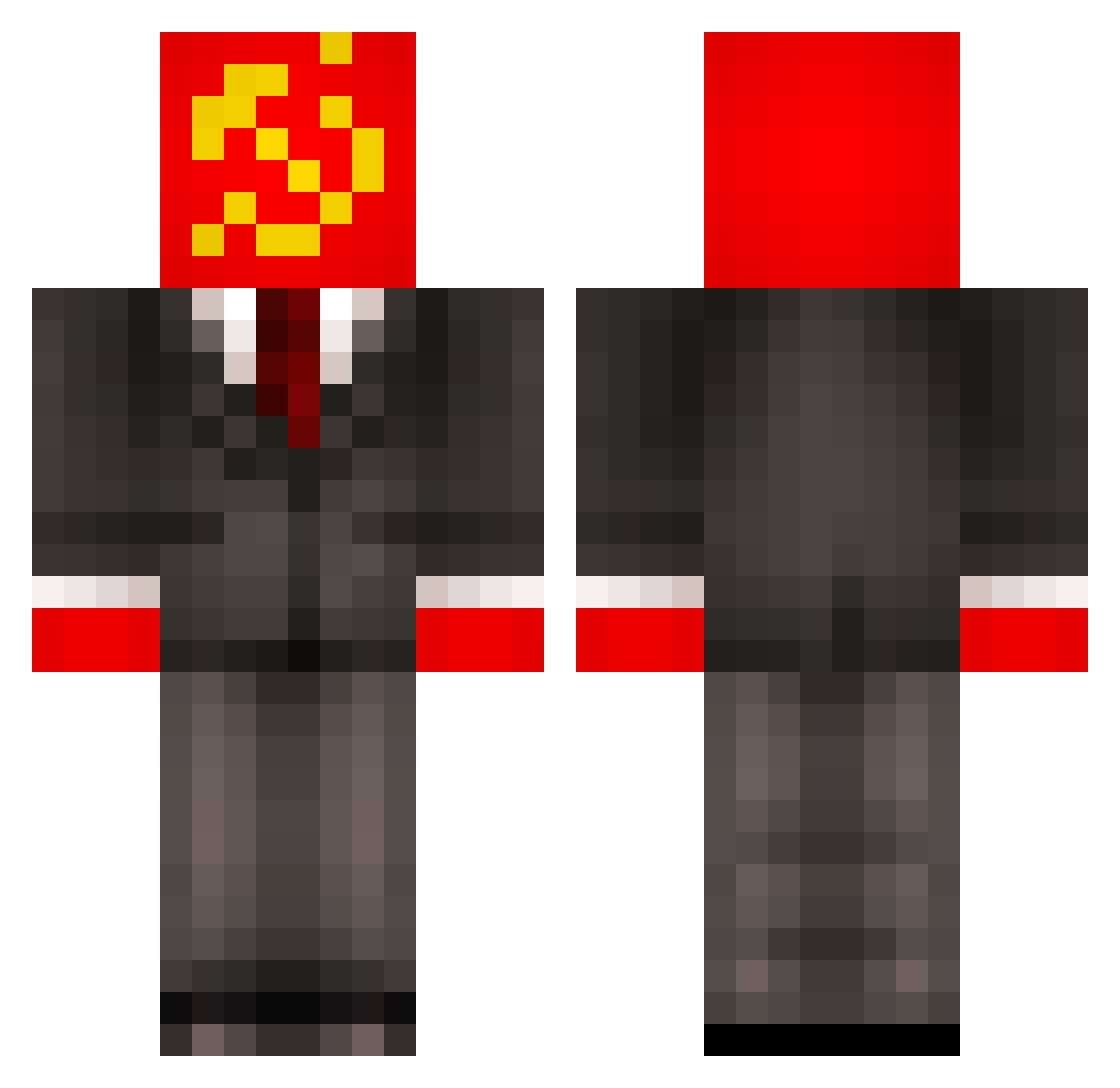 Kelsatov Minecraft skin, front and back view