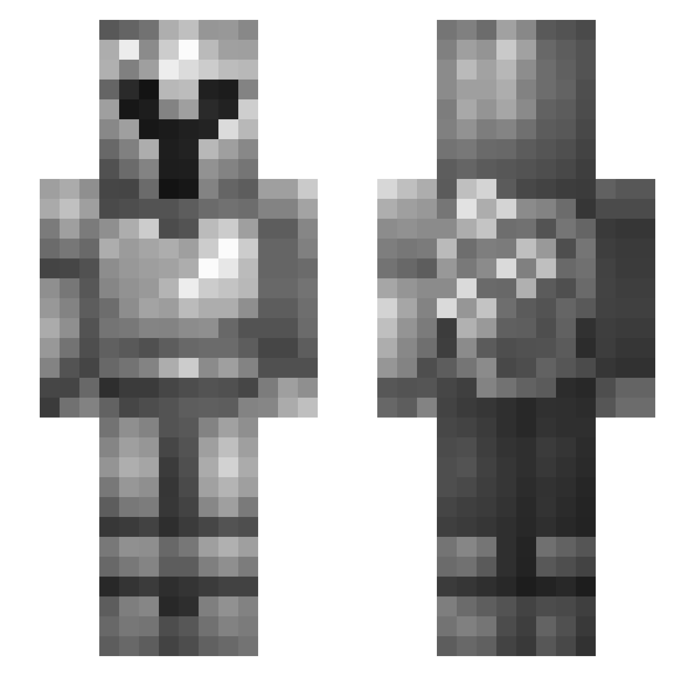 waltercrane Minecraft skin, front and back view
