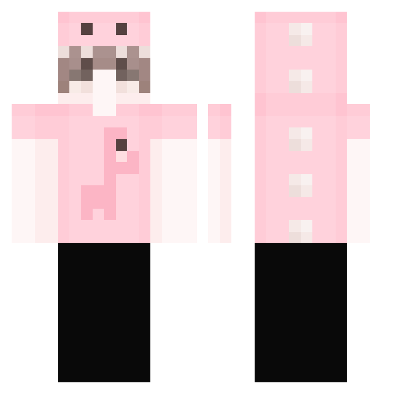 Panda123xd Minecraft skin, front and back view