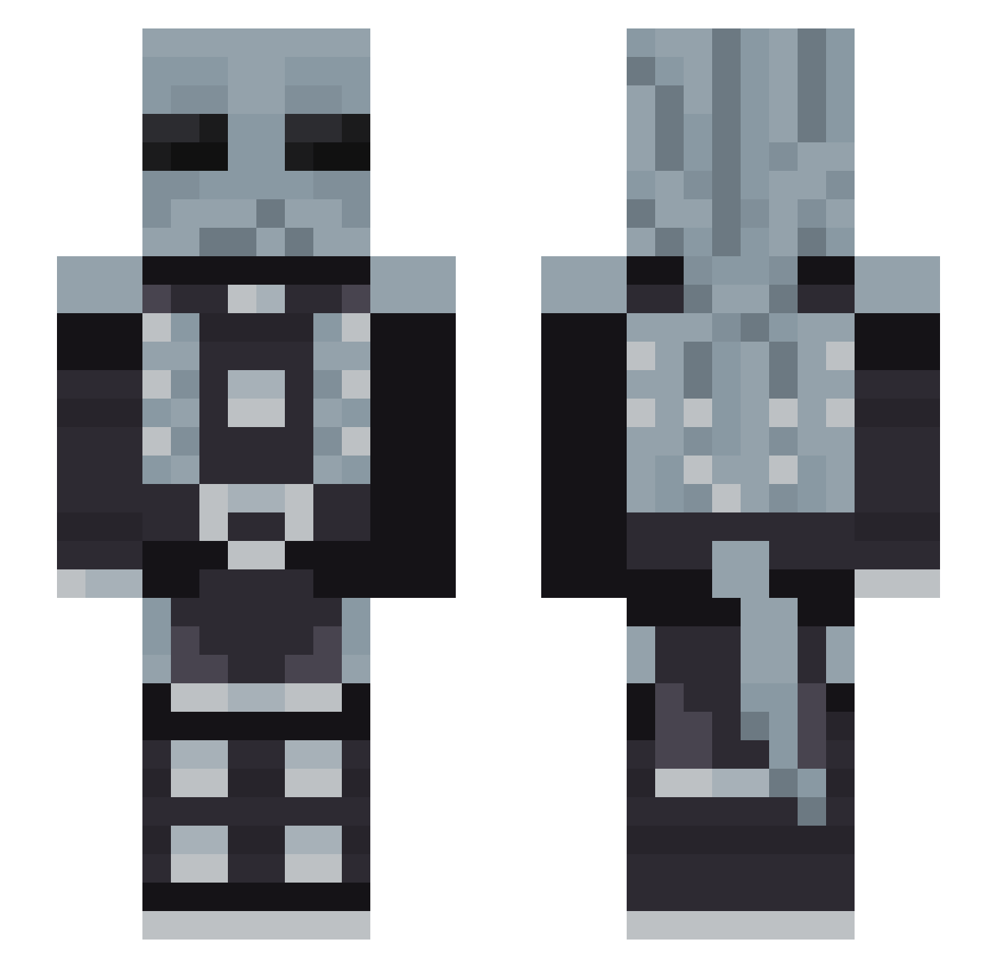 Gyaru Minecraft skin, front and back view