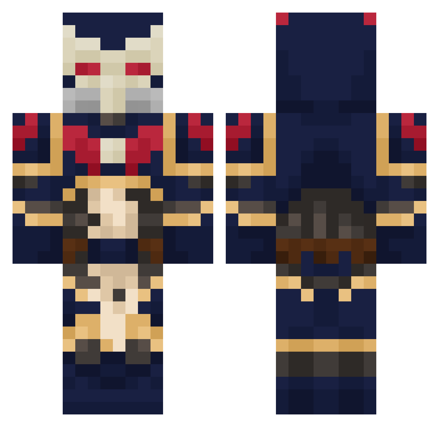 21yasuo Minecraft skin, front and back view