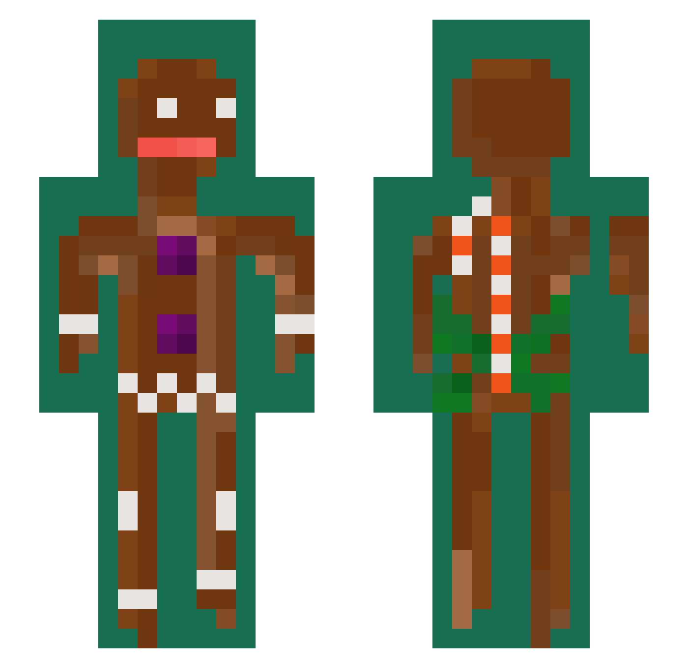 hsash Minecraft skin, front and back view