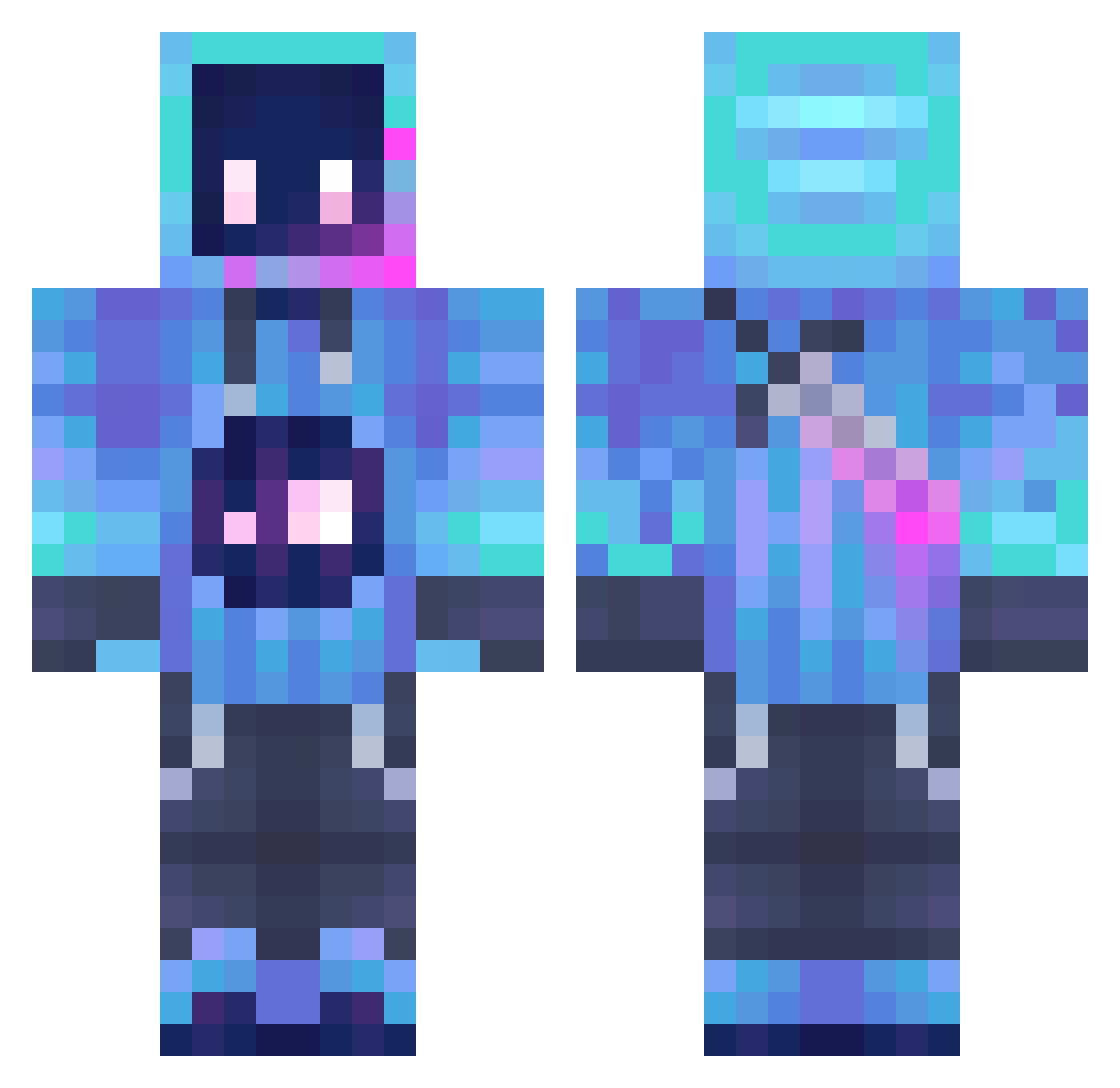 Frogyfield Minecraft skin, front and back view