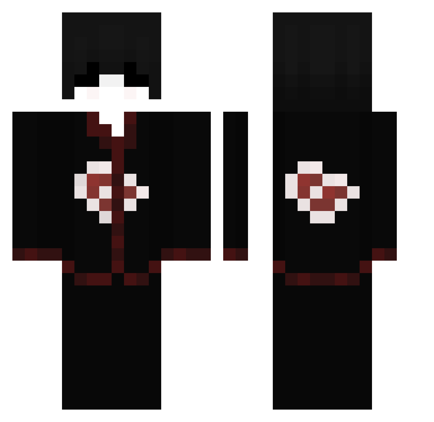 xxAsher Minecraft skin, front and back view