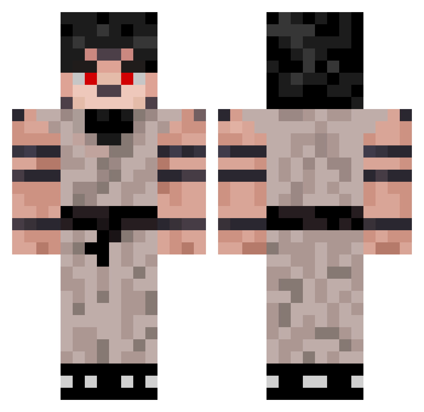 Jakeyboy_1992 Minecraft skin, front and back view