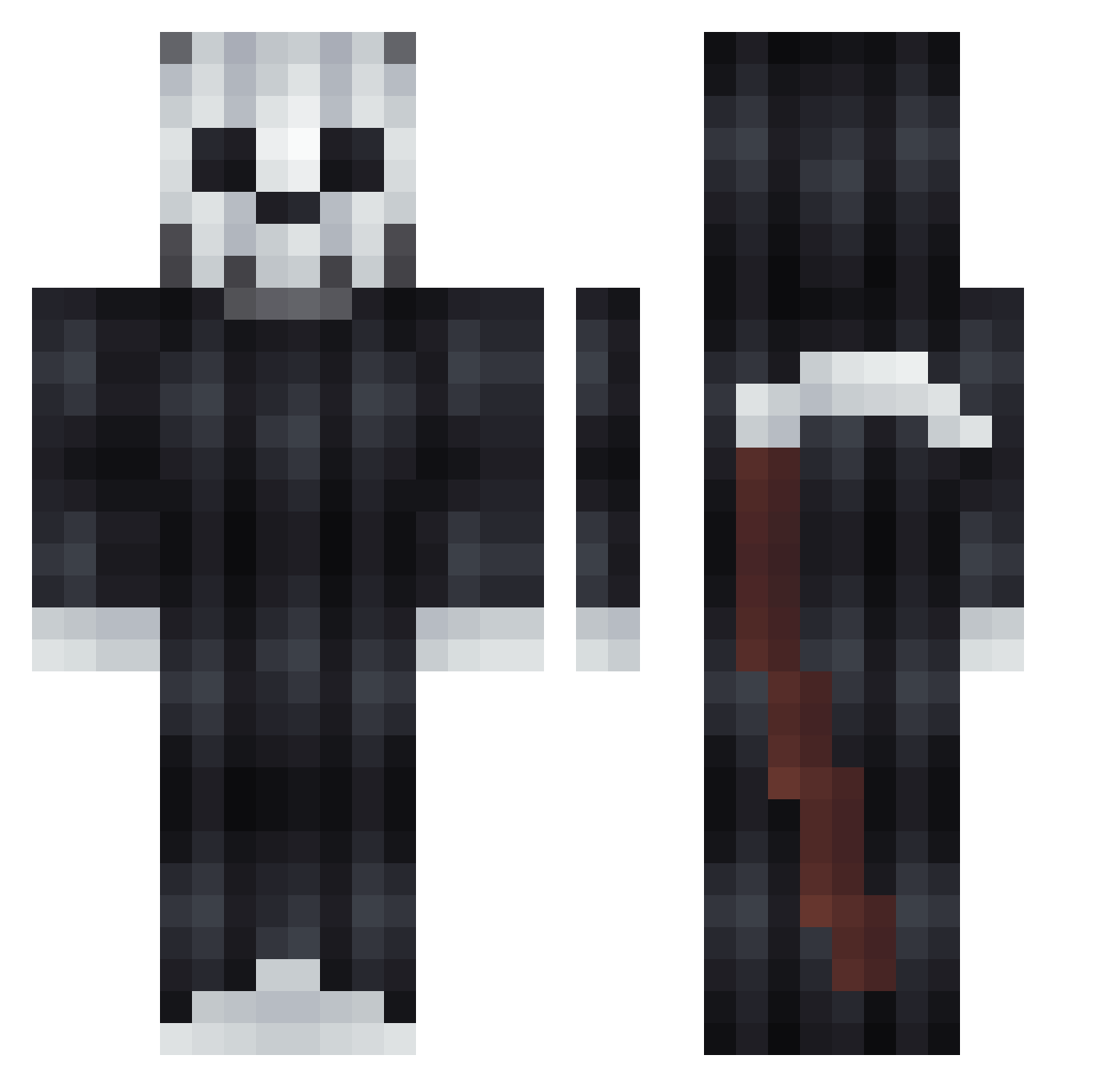 mikus2092 Minecraft skin, front and back view