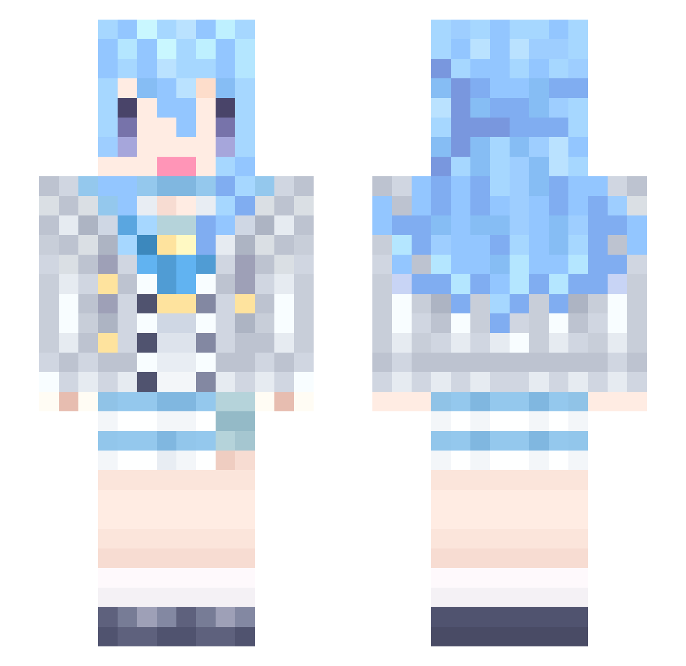 Mikadoism Minecraft skin, front and back view
